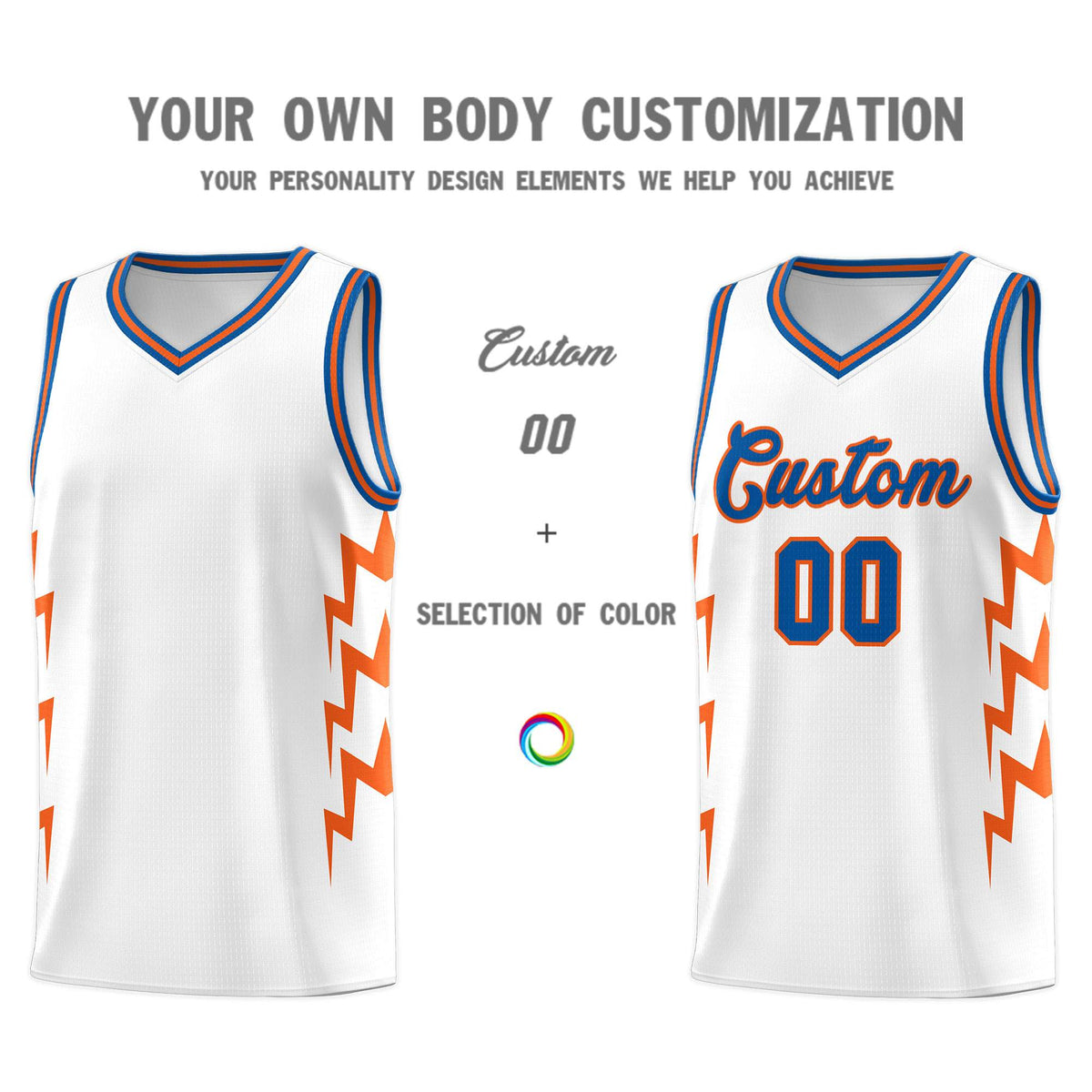 Custom White Side Lightning Pattern Sports Uniform Basketball Jersey|KXKSHOP
