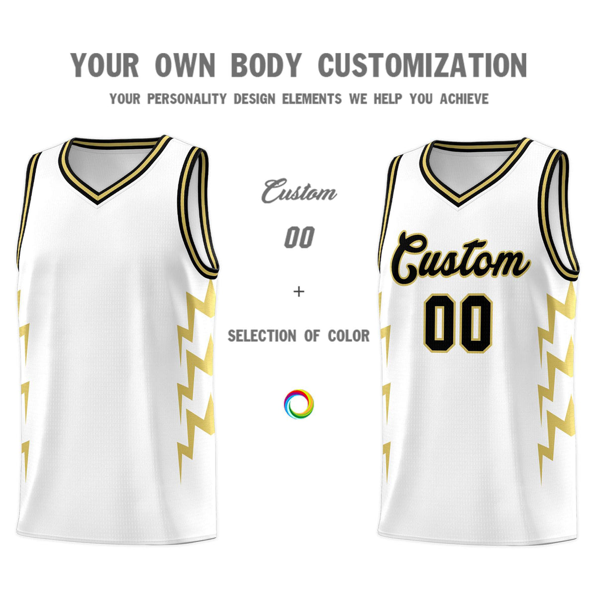 Custom White Side Lightning Pattern Sports Uniform Basketball Jersey|KXKSHOP