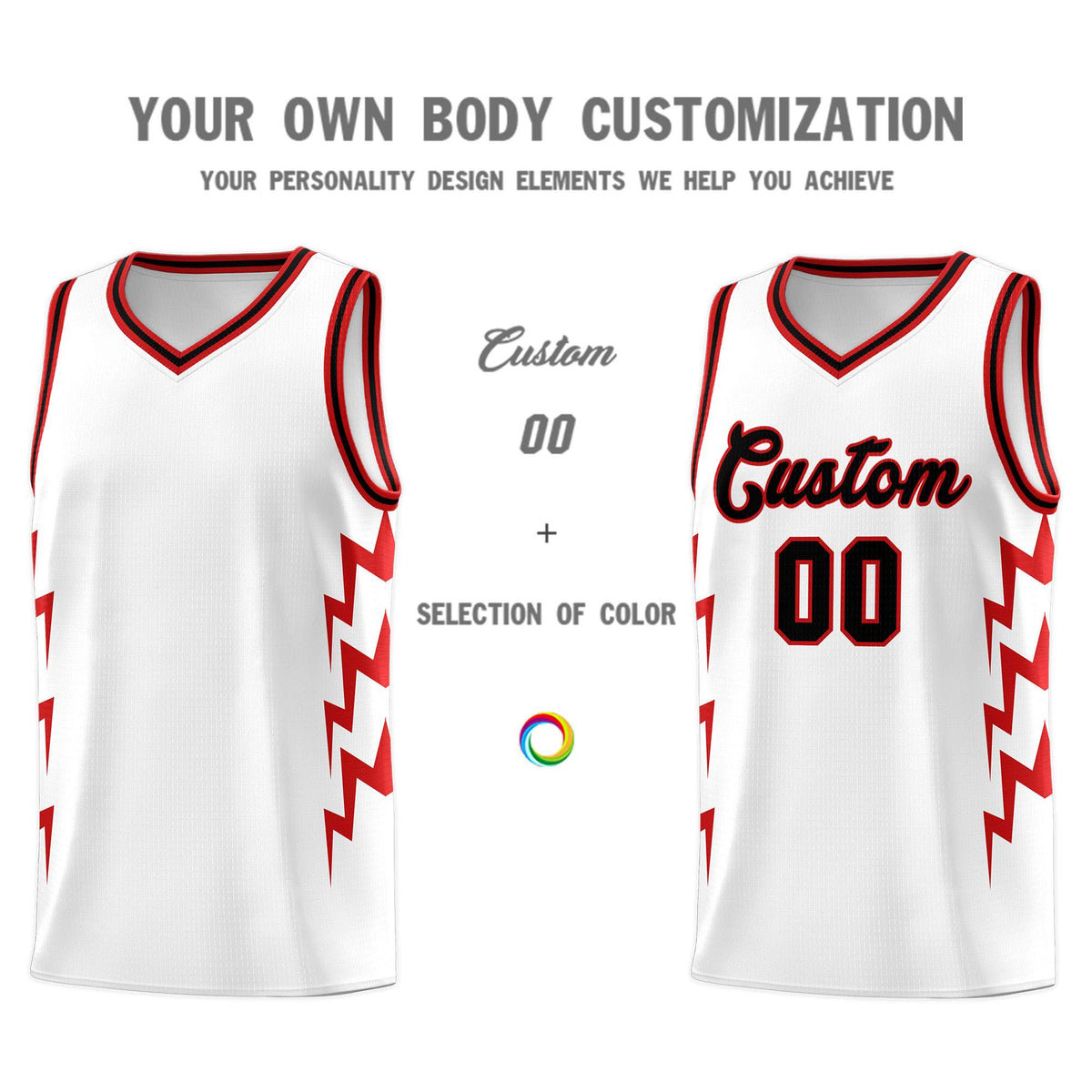 Custom White Side Lightning Pattern Sports Uniform Basketball Jersey|KXKSHOP