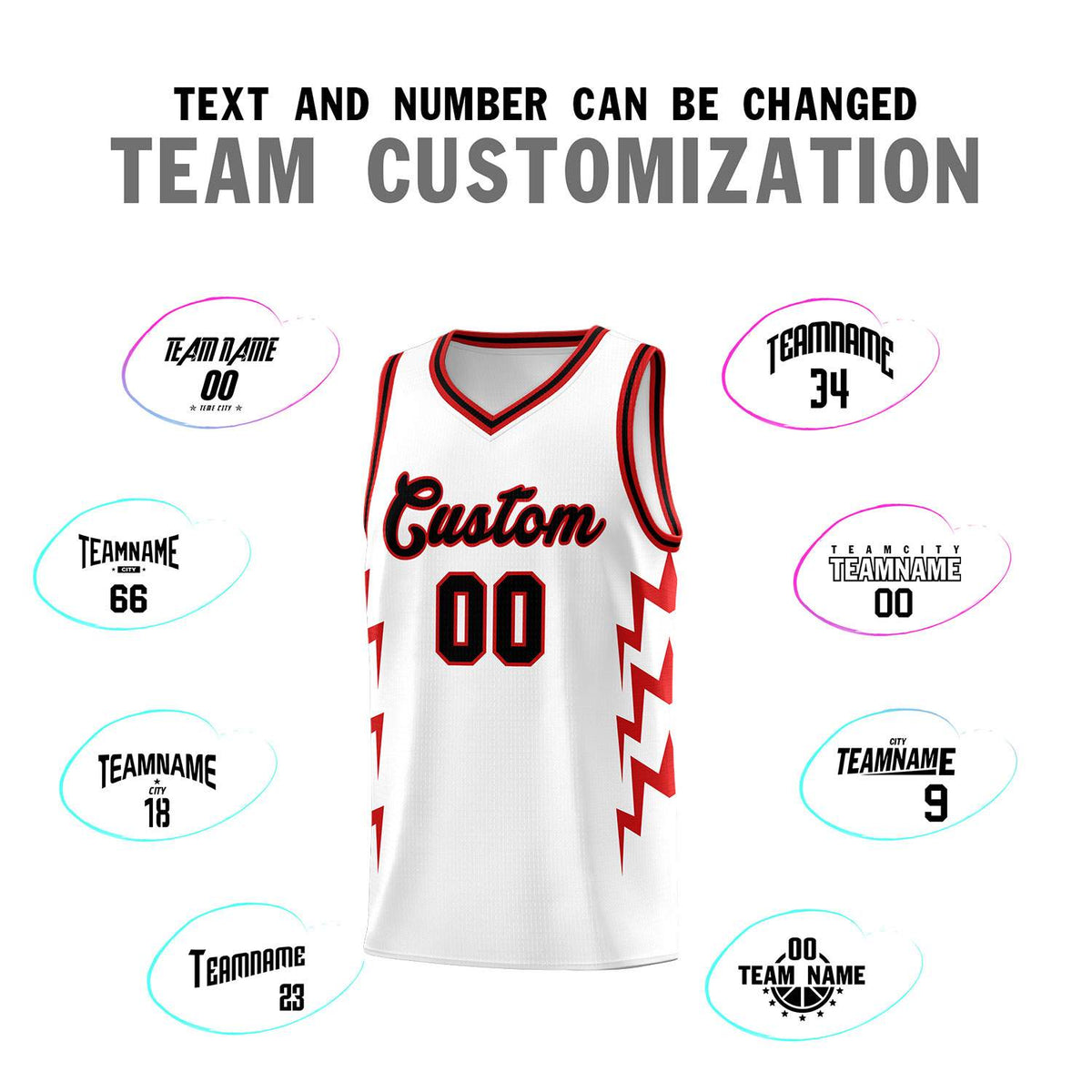 Custom White Side Lightning Pattern Sports Uniform Basketball Jersey|KXKSHOP