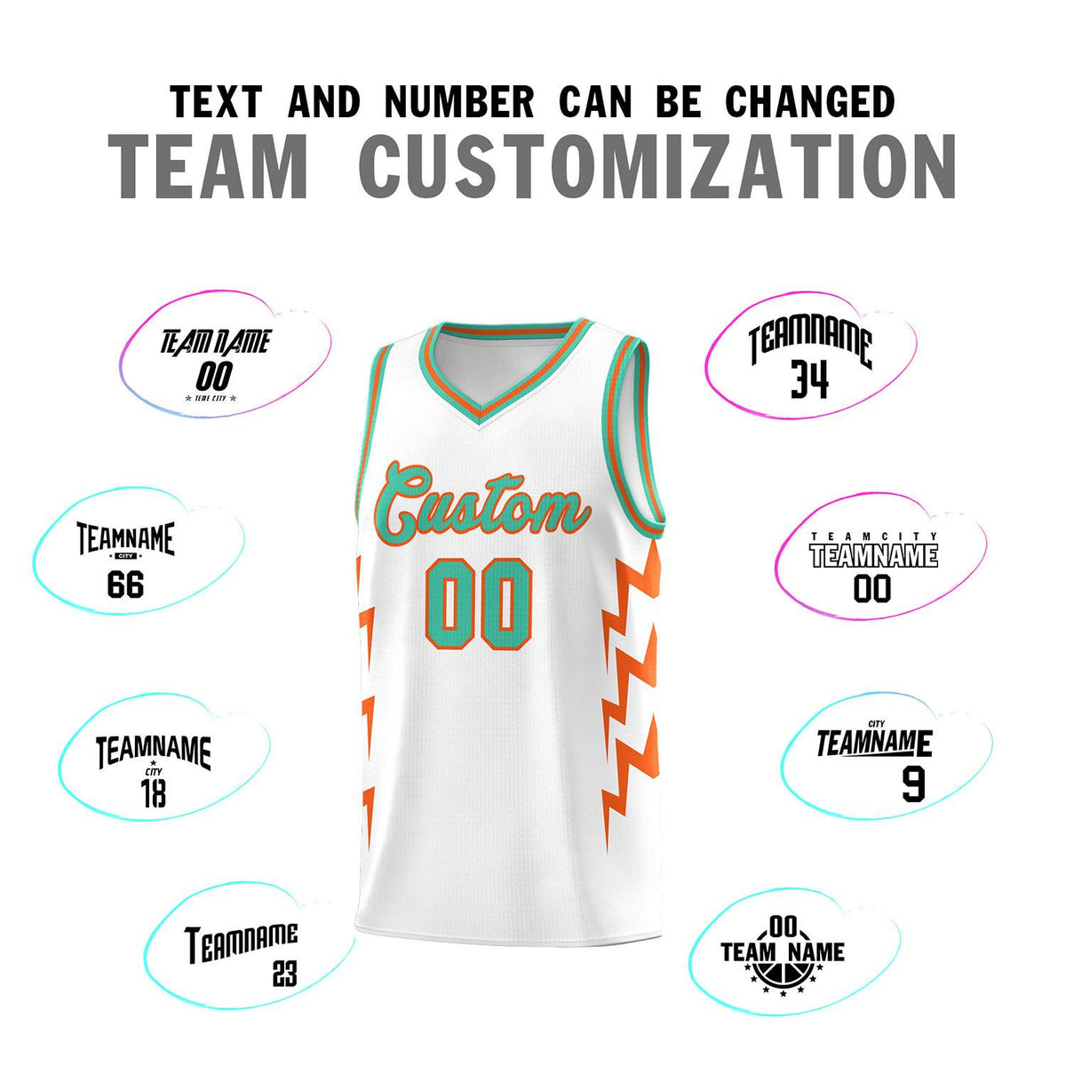 Custom White Side Lightning Pattern Sports Uniform Basketball Jersey|KXKSHOP