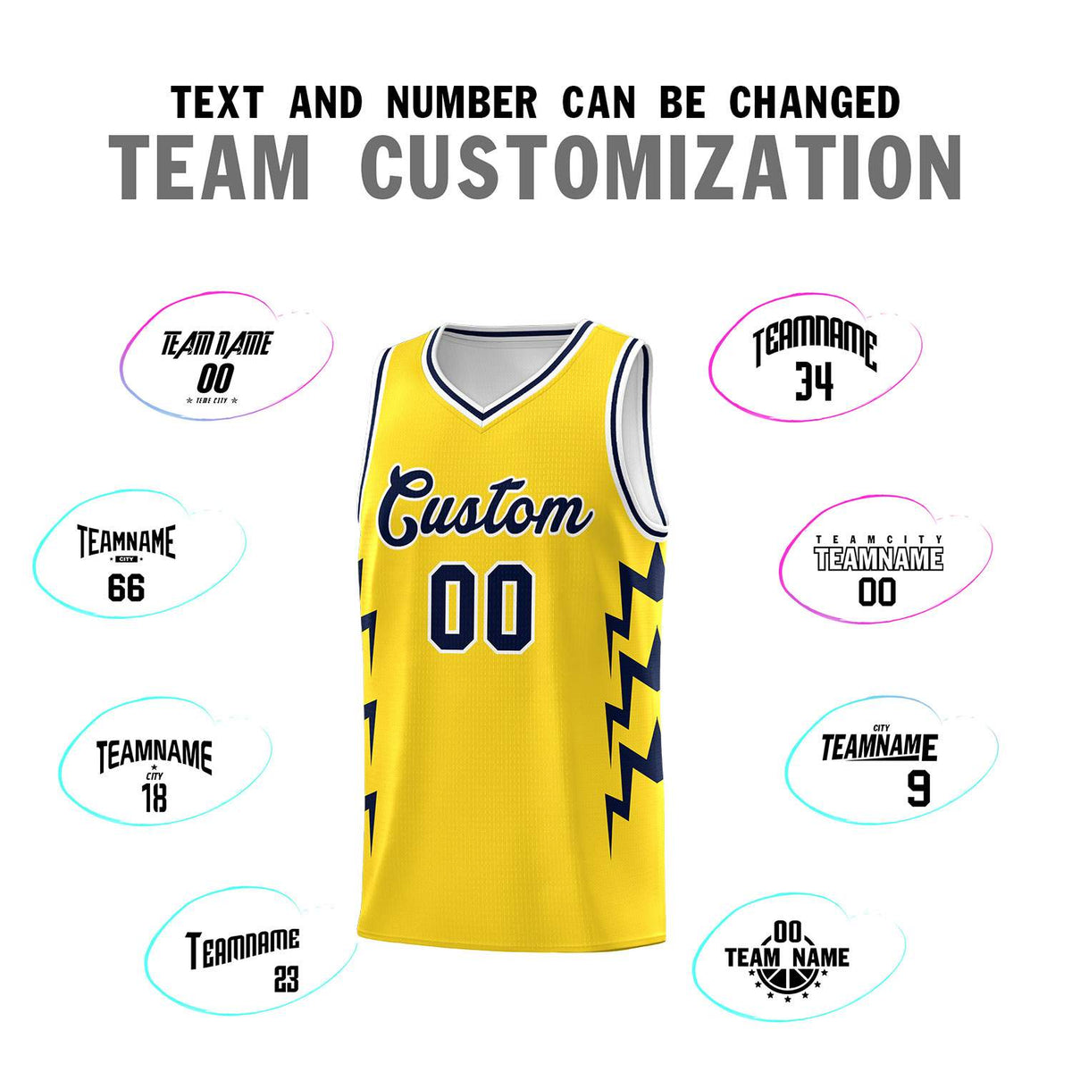Custom Gold Side Lightning Pattern Sports Uniform Basketball Jersey|KXKSHOP