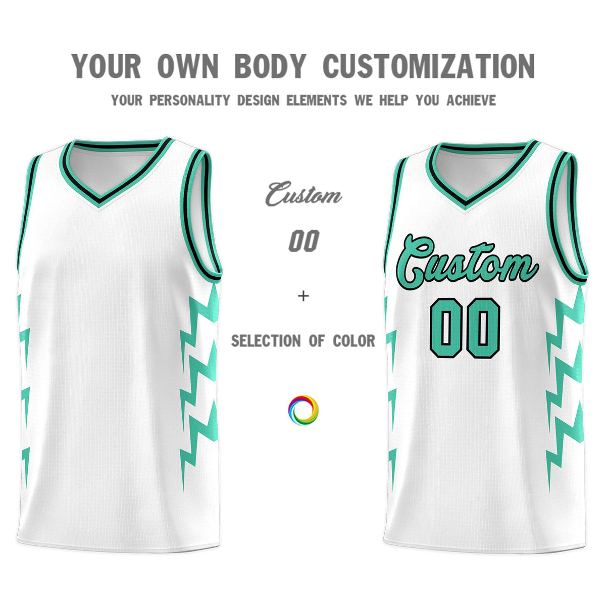 Custom White Side Lightning Pattern Sports Uniform Basketball Jersey|KXKSHOP