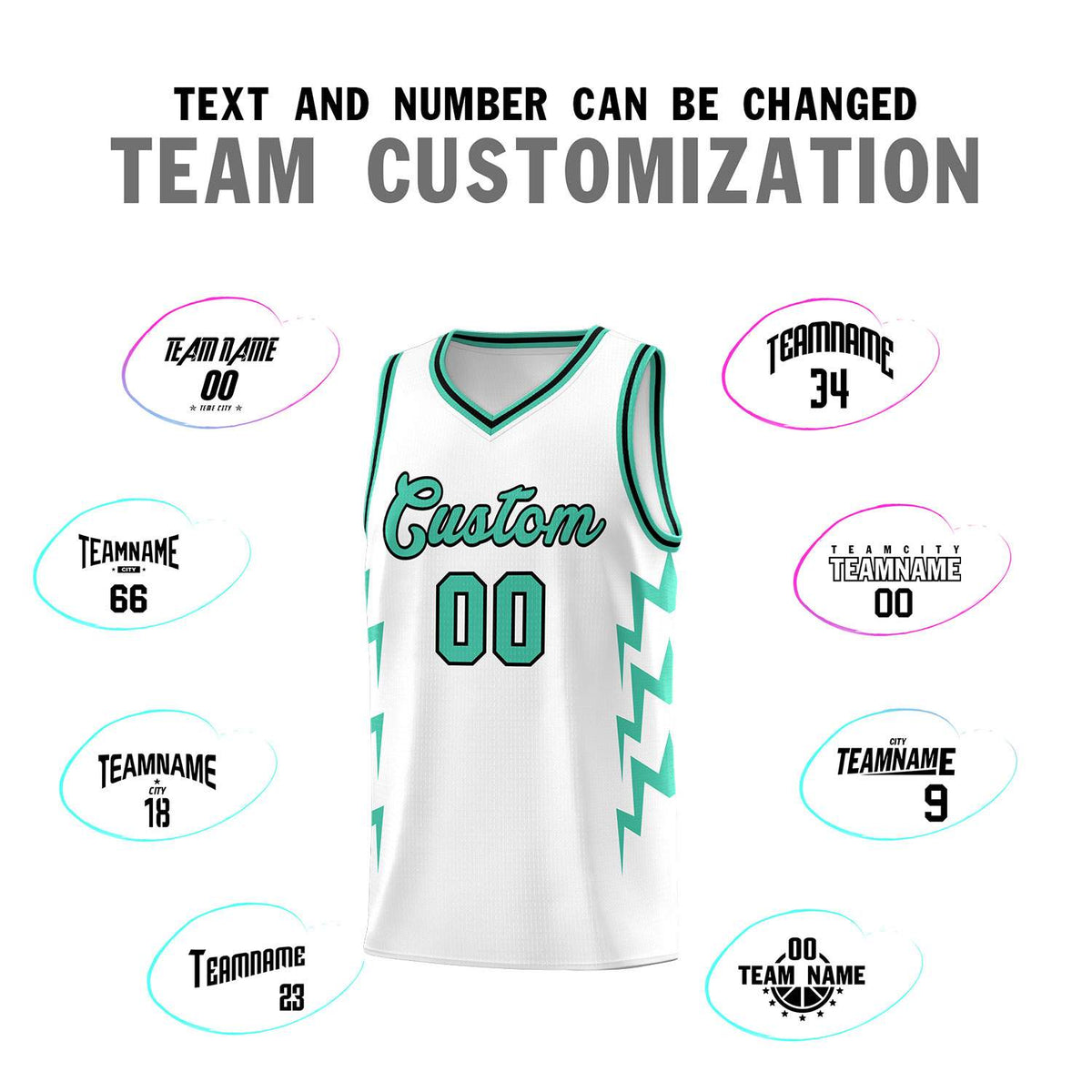 Custom White Side Lightning Pattern Sports Uniform Basketball Jersey|KXKSHOP