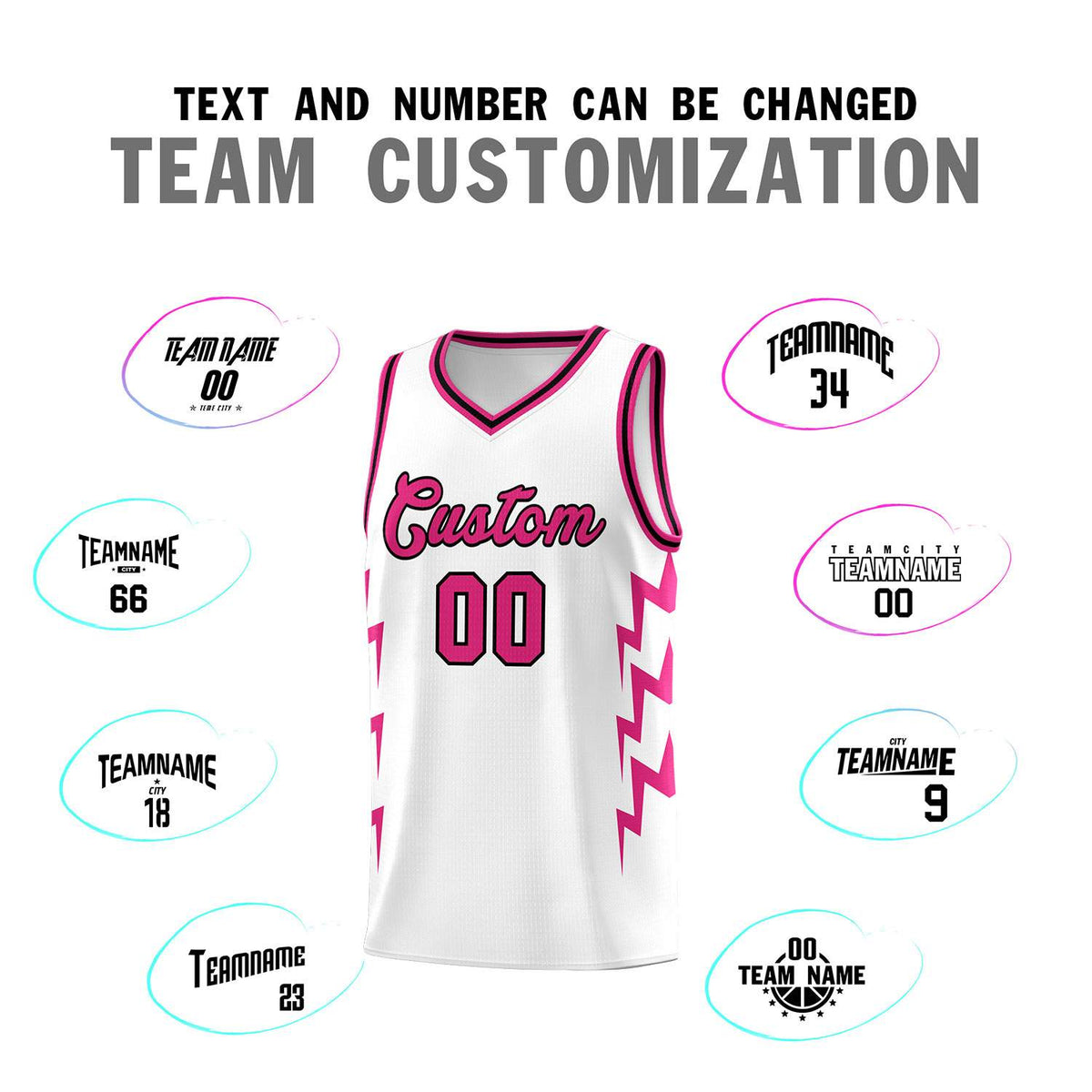 Custom White Side Lightning Pattern Sports Uniform Basketball Jersey|KXKSHOP