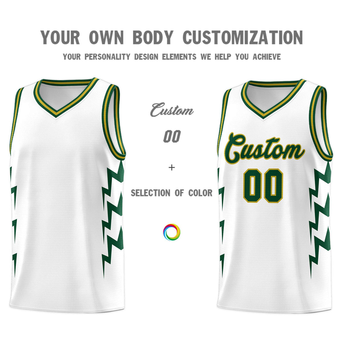 Custom White Side Lightning Pattern Sports Uniform Basketball Jersey|KXKSHOP