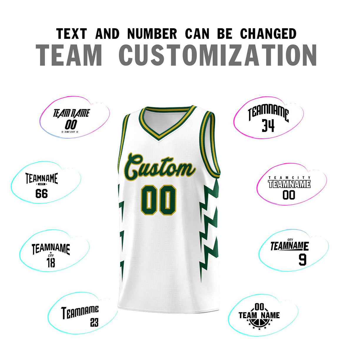 Custom White Side Lightning Pattern Sports Uniform Basketball Jersey|KXKSHOP