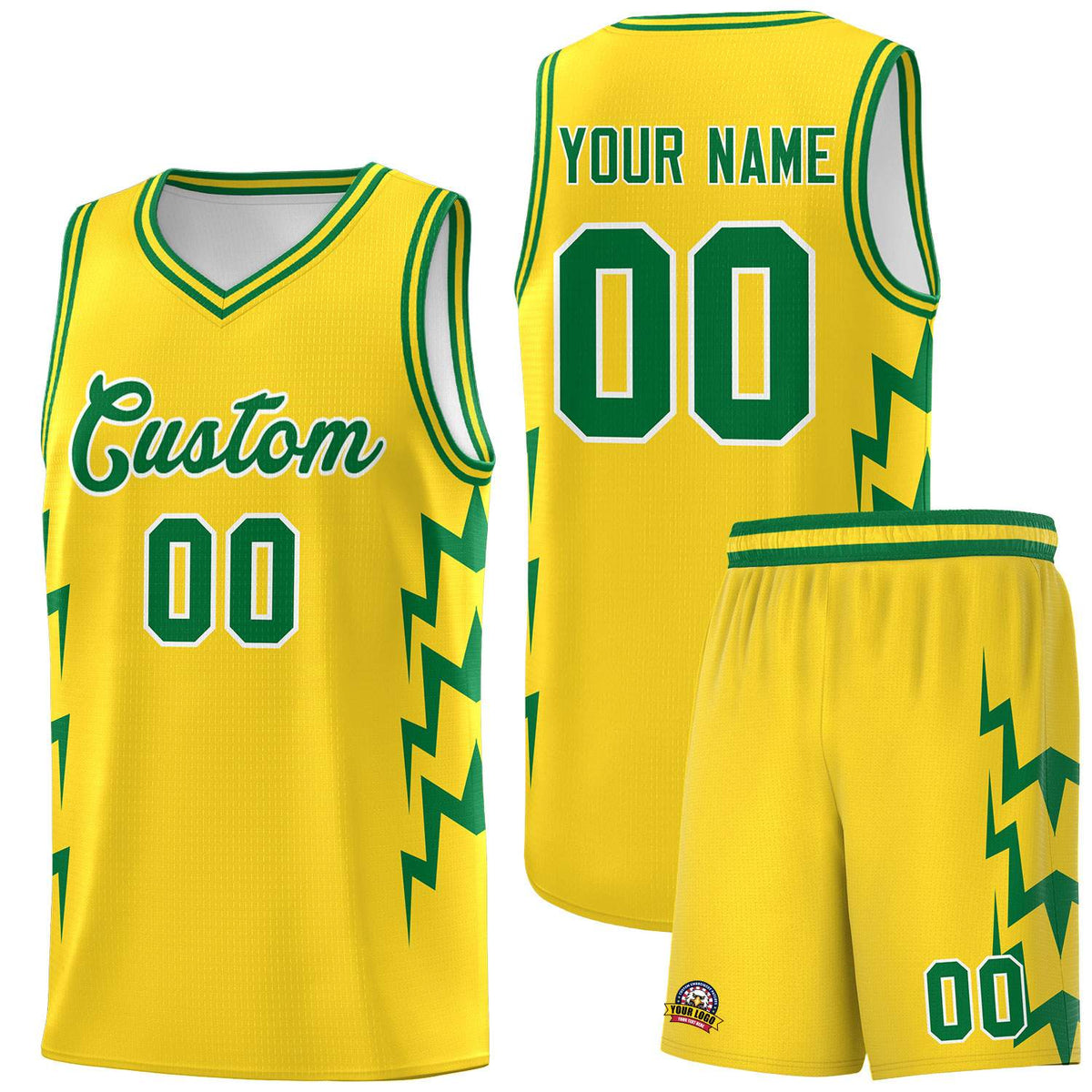 Custom Gold Side Lightning Pattern Sports Uniform Basketball Jersey|KXKSHOP