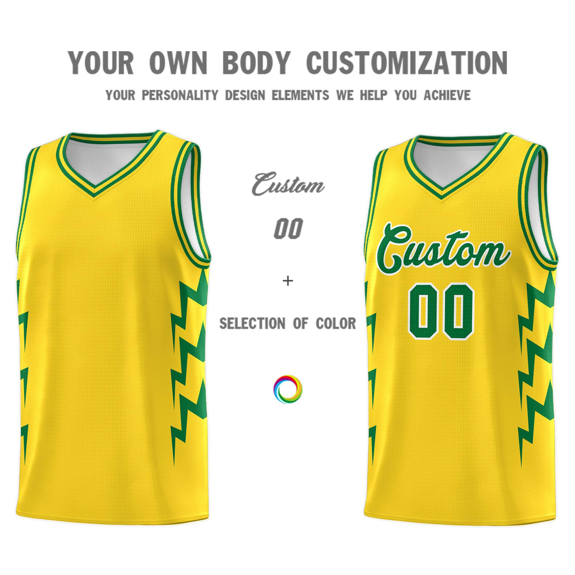 Custom Gold Side Lightning Pattern Sports Uniform Basketball Jersey|KXKSHOP