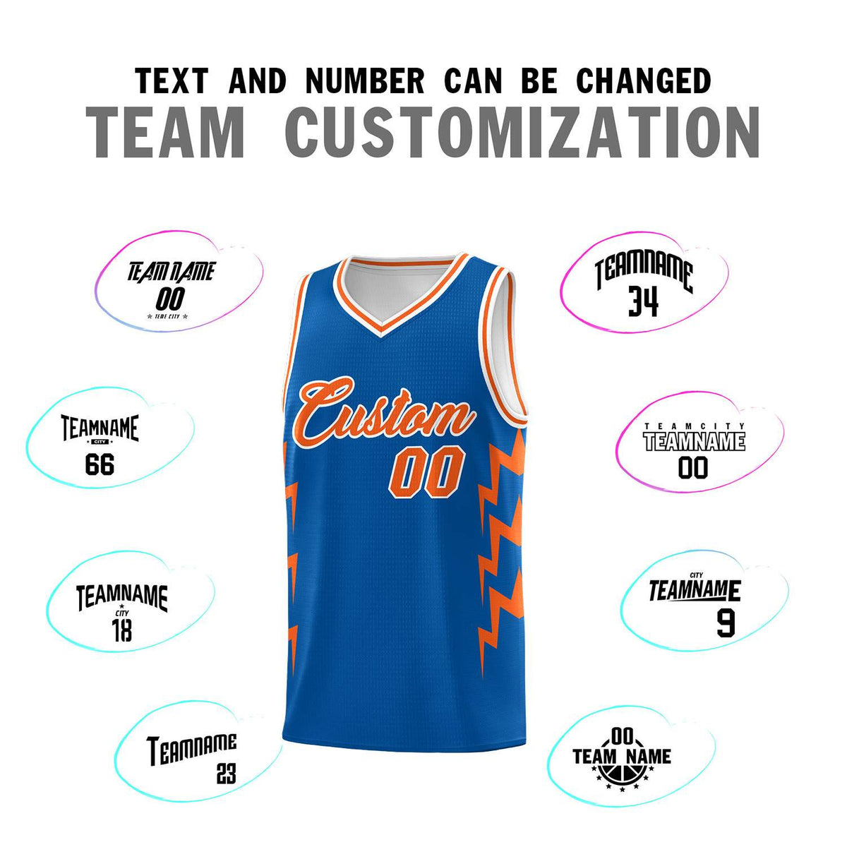 Custom Royal Side Lightning Pattern Sports Uniform Basketball Jersey|KXKSHOP