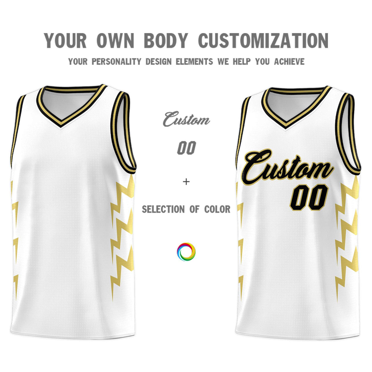 Custom White Side Lightning Pattern Sports Uniform Basketball Jersey|KXKSHOP