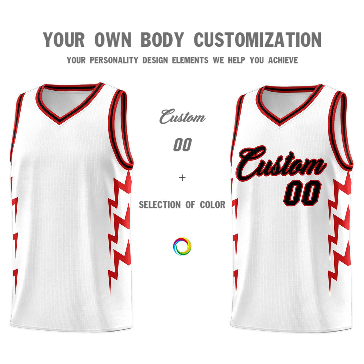 Custom White Side Lightning Pattern Sports Uniform Basketball Jersey|KXKSHOP