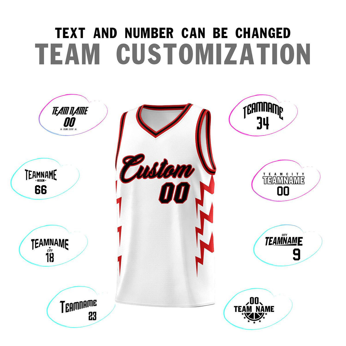 Custom White Side Lightning Pattern Sports Uniform Basketball Jersey|KXKSHOP