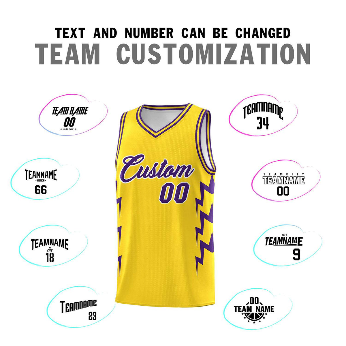Custom Gold Side Lightning Pattern Sports Uniform Basketball Jersey|KXKSHOP