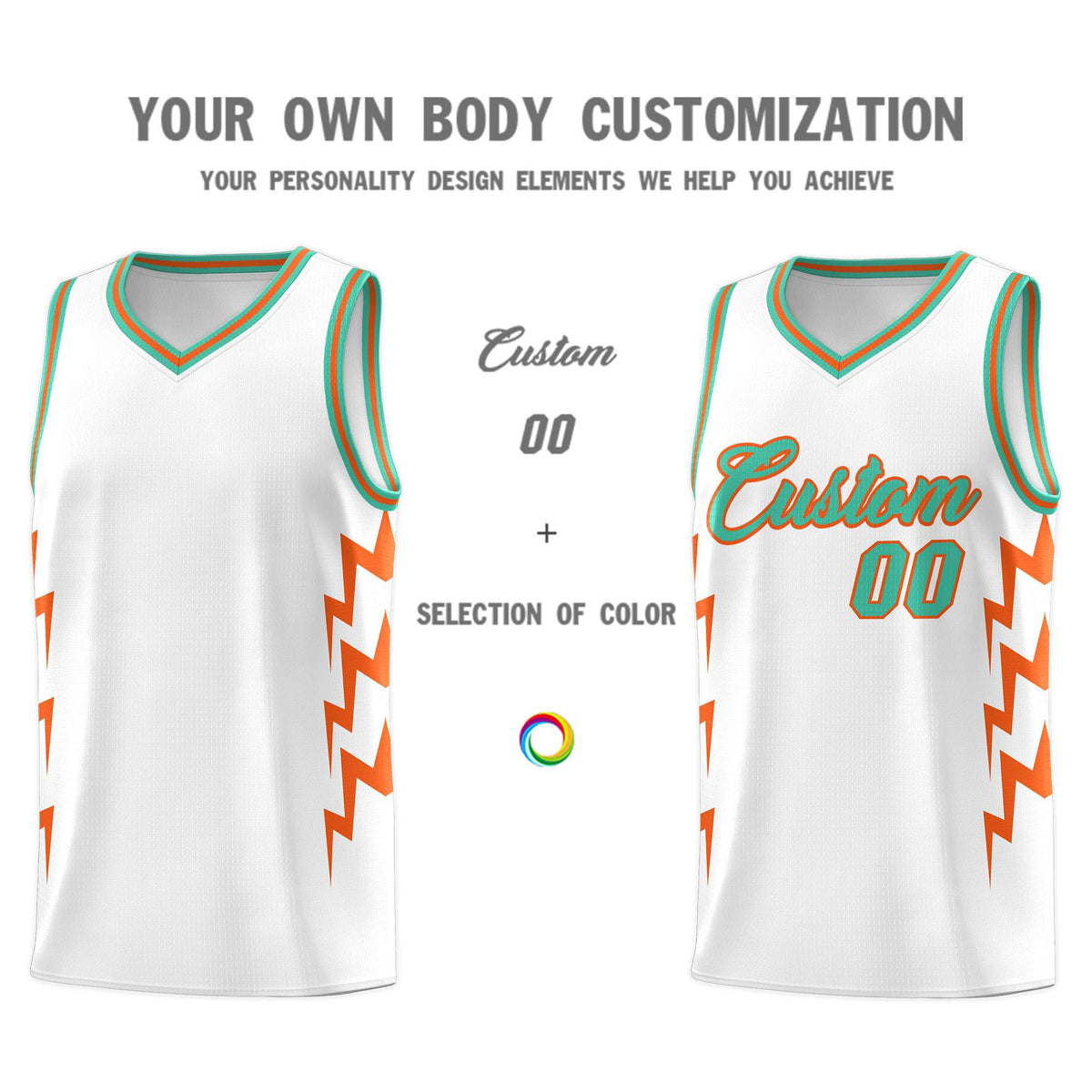Custom White Side Lightning Pattern Sports Uniform Basketball Jersey|KXKSHOP