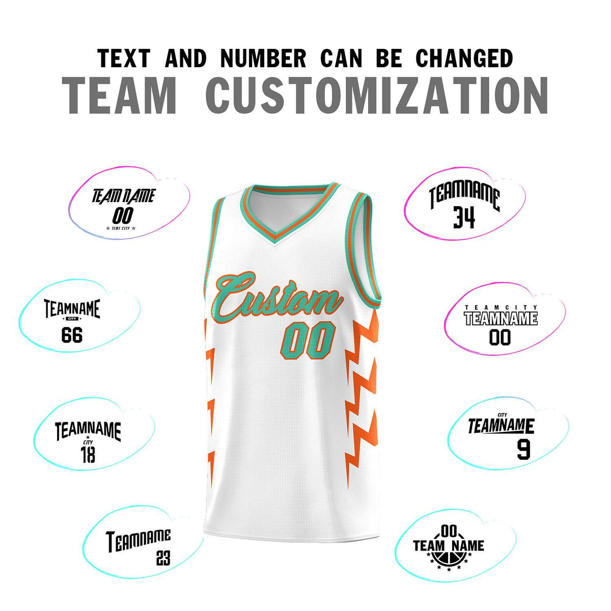 Custom White Side Lightning Pattern Sports Uniform Basketball Jersey|KXKSHOP