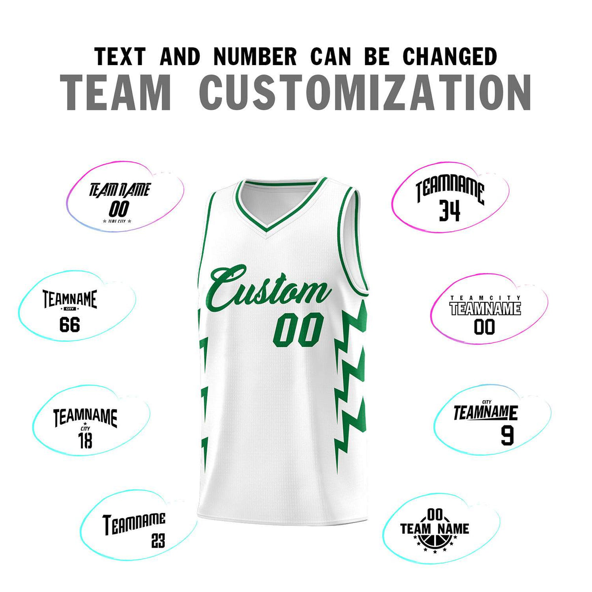 Custom White Side Lightning Pattern Sports Uniform Basketball Jersey|KXKSHOP