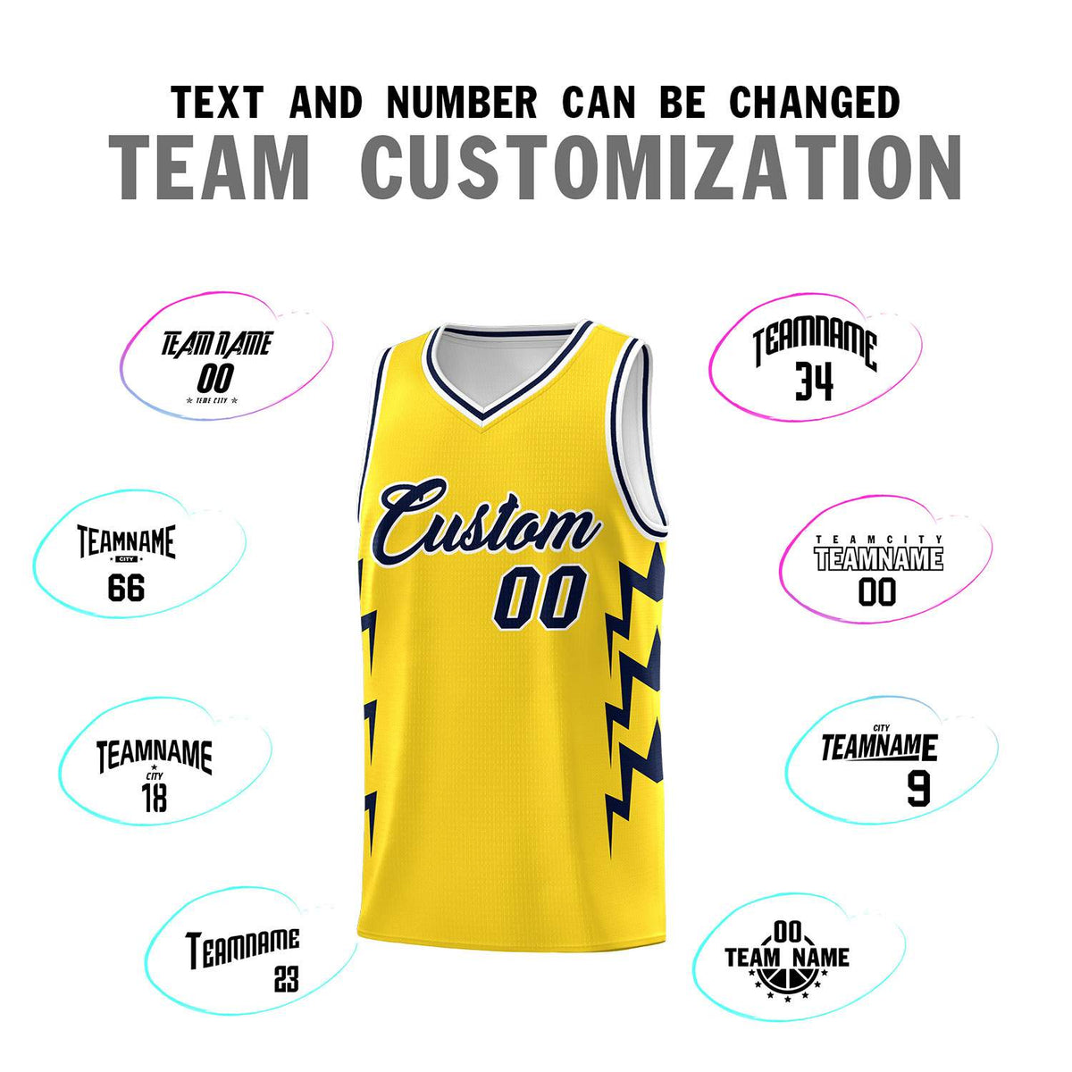 Custom Gold Side Lightning Pattern Sports Uniform Basketball Jersey|KXKSHOP