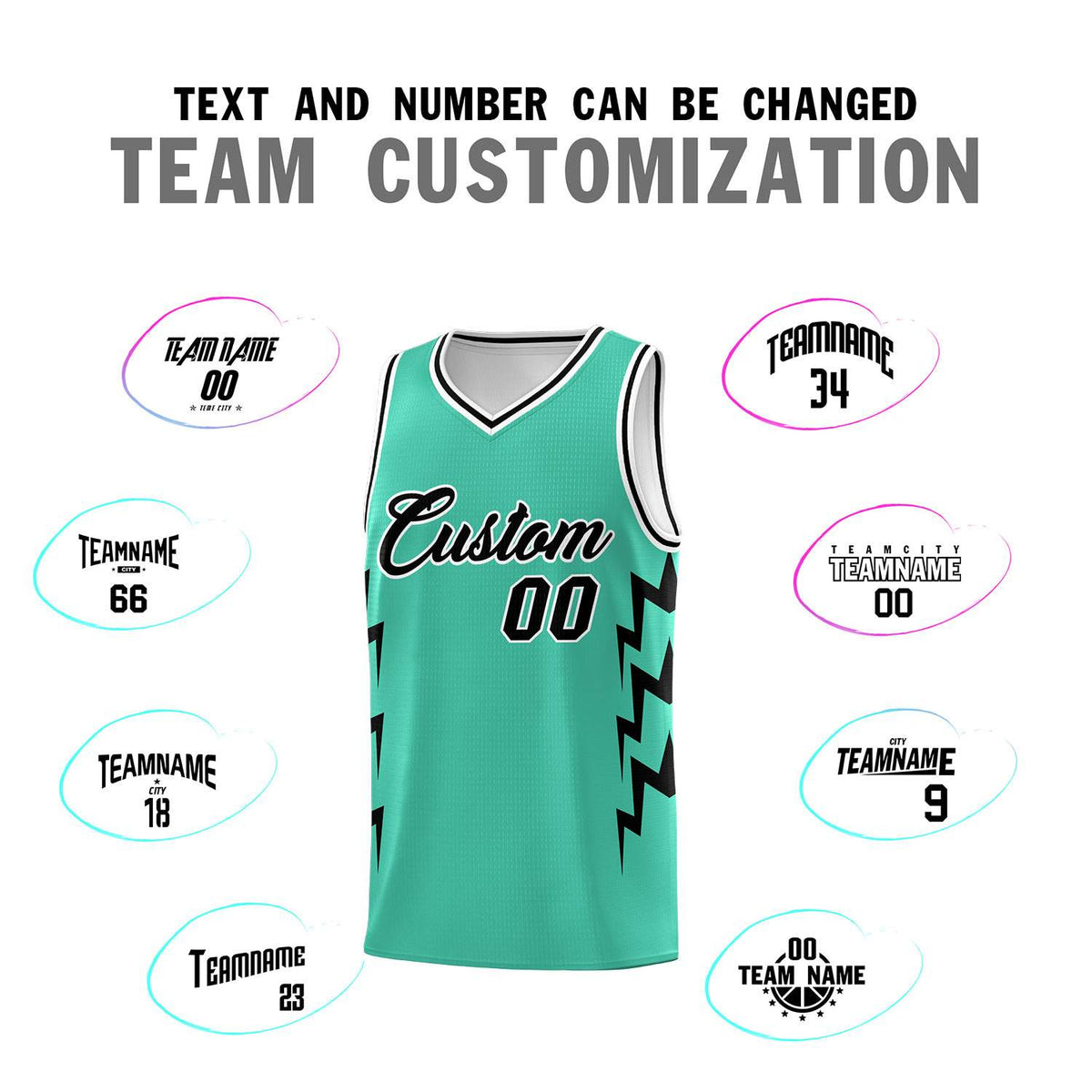 Custom Bright Green Side Lightning Pattern Sports Uniform Basketball Jersey|KXKSHOP
