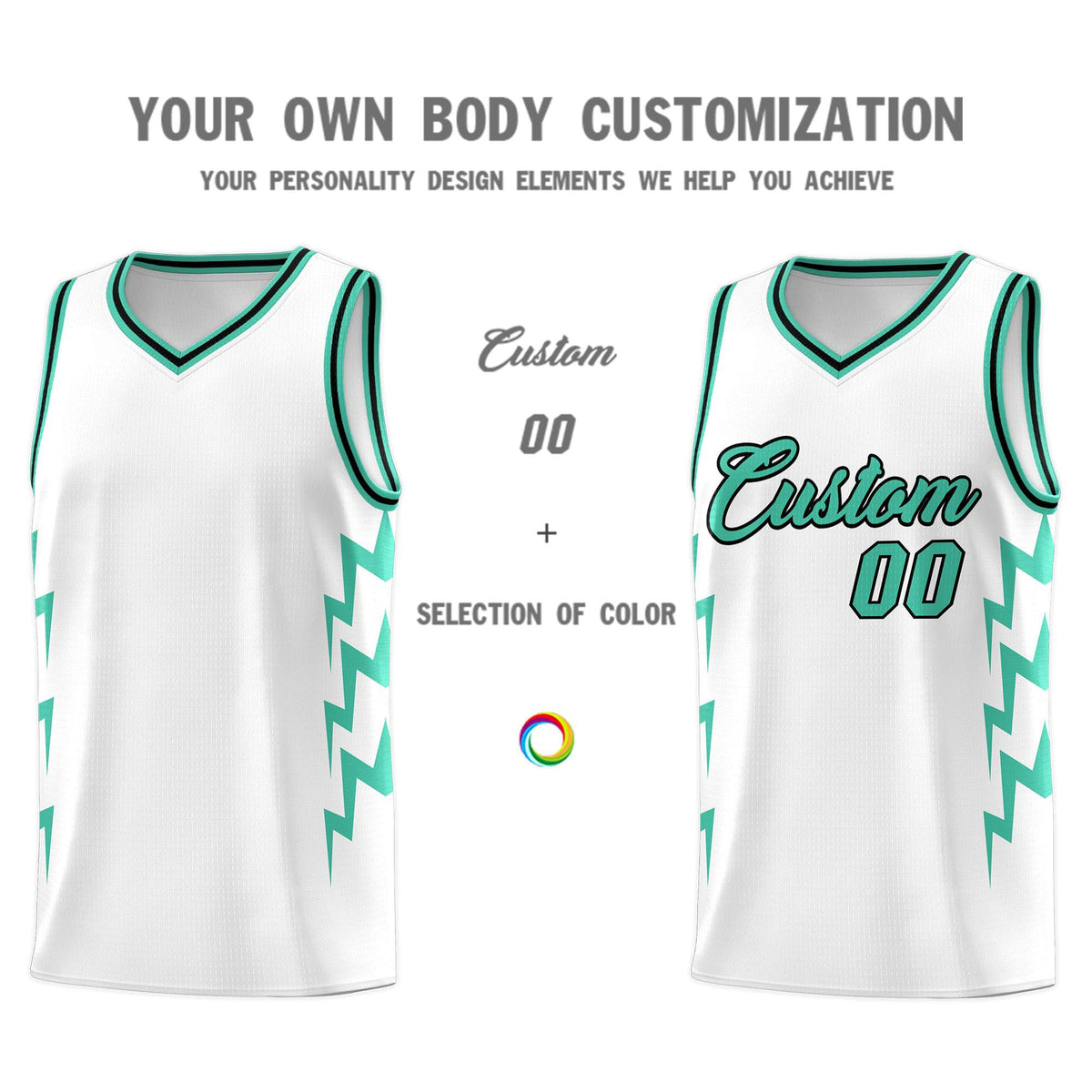 Custom White Side Lightning Pattern Sports Uniform Basketball Jersey|KXKSHOP