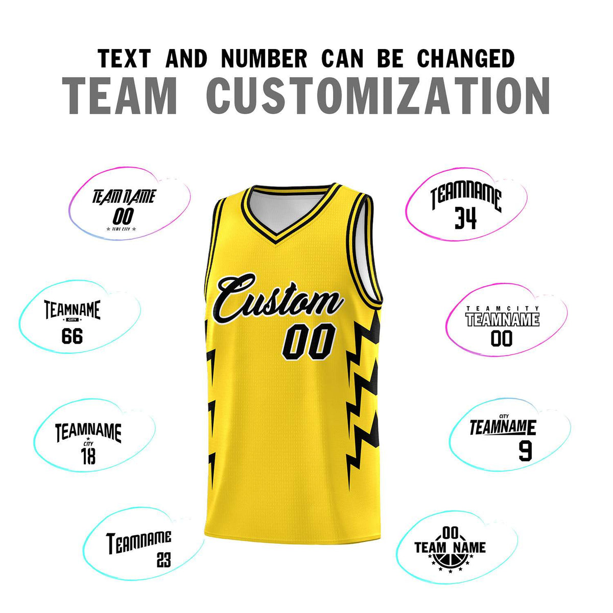 Custom Gold Side Lightning Pattern Sports Uniform Basketball Jersey|KXKSHOP