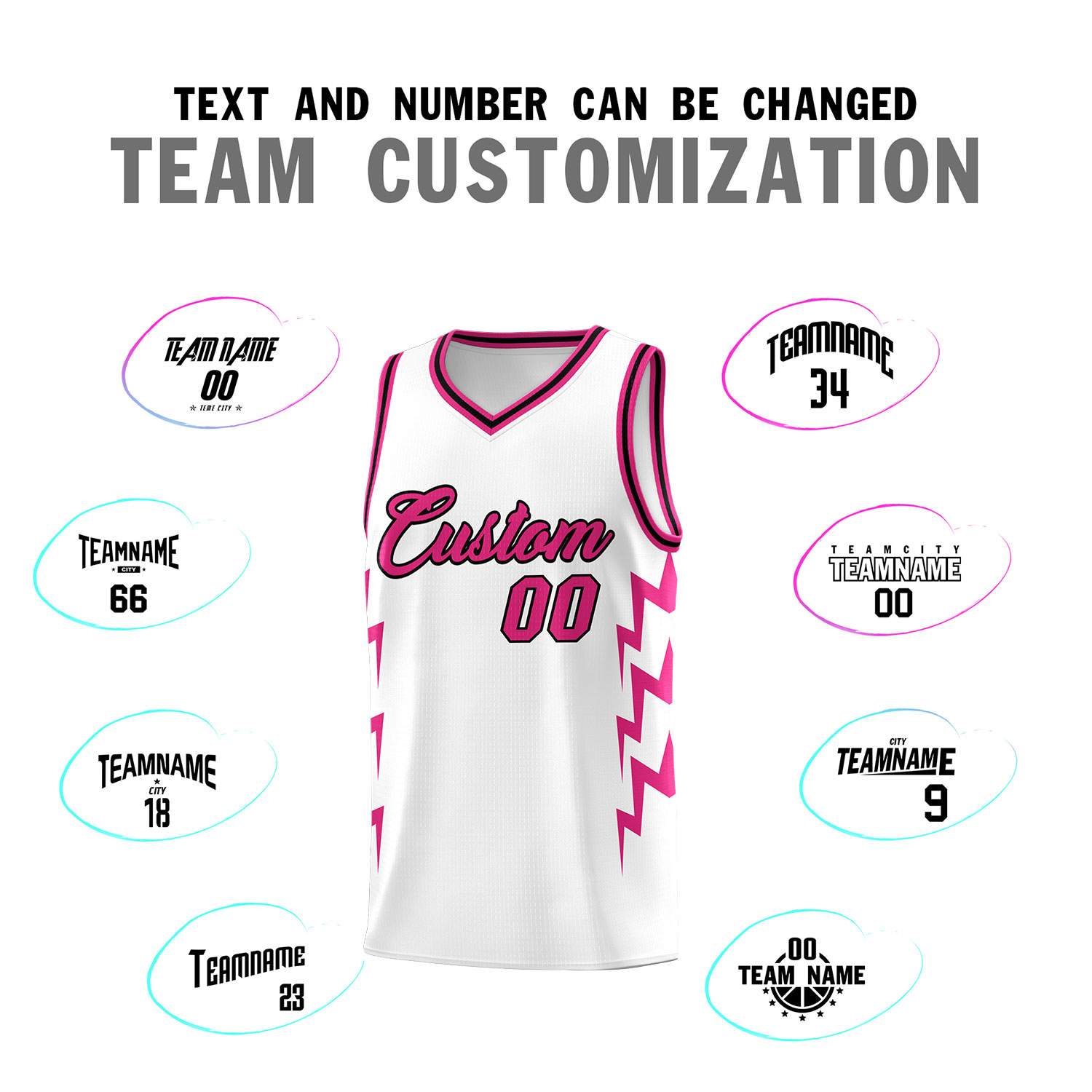 Custom White Side Lightning Pattern Sports Uniform Basketball Jersey|KXKSHOP