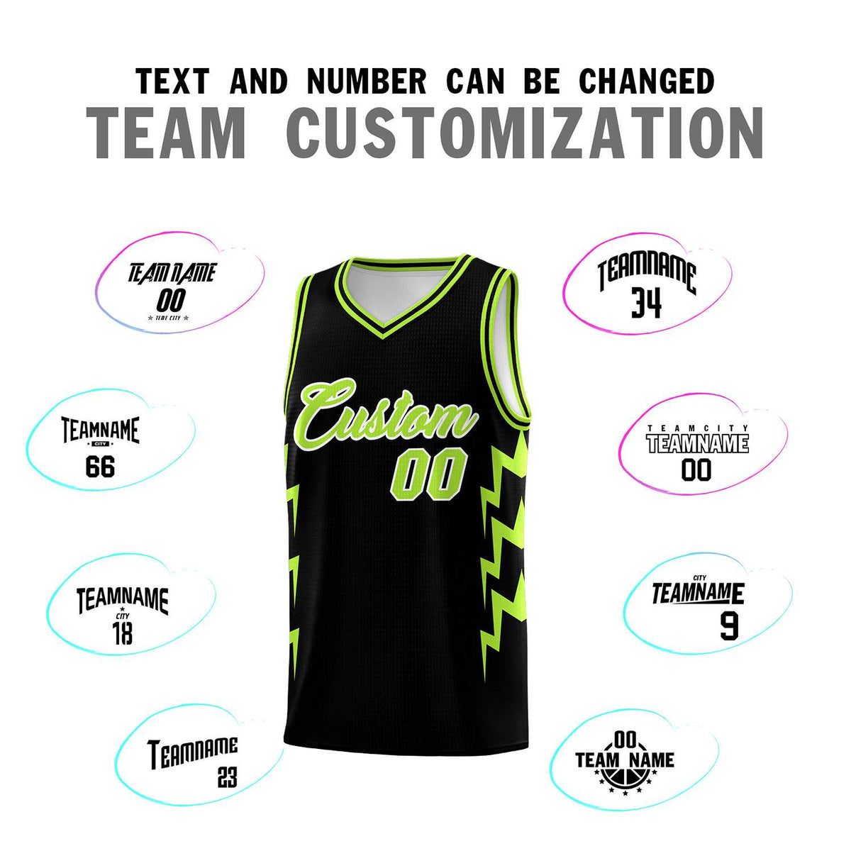 Custom Black Side Lightning Pattern Sports Uniform Basketball Jersey|KXKSHOP
