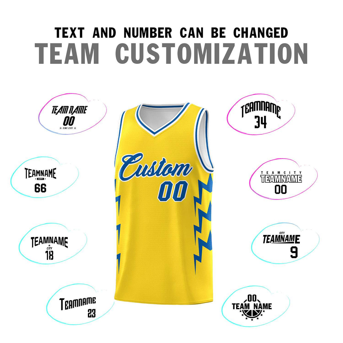 Custom Gold Side Lightning Pattern Sports Uniform Basketball Jersey|KXKSHOP