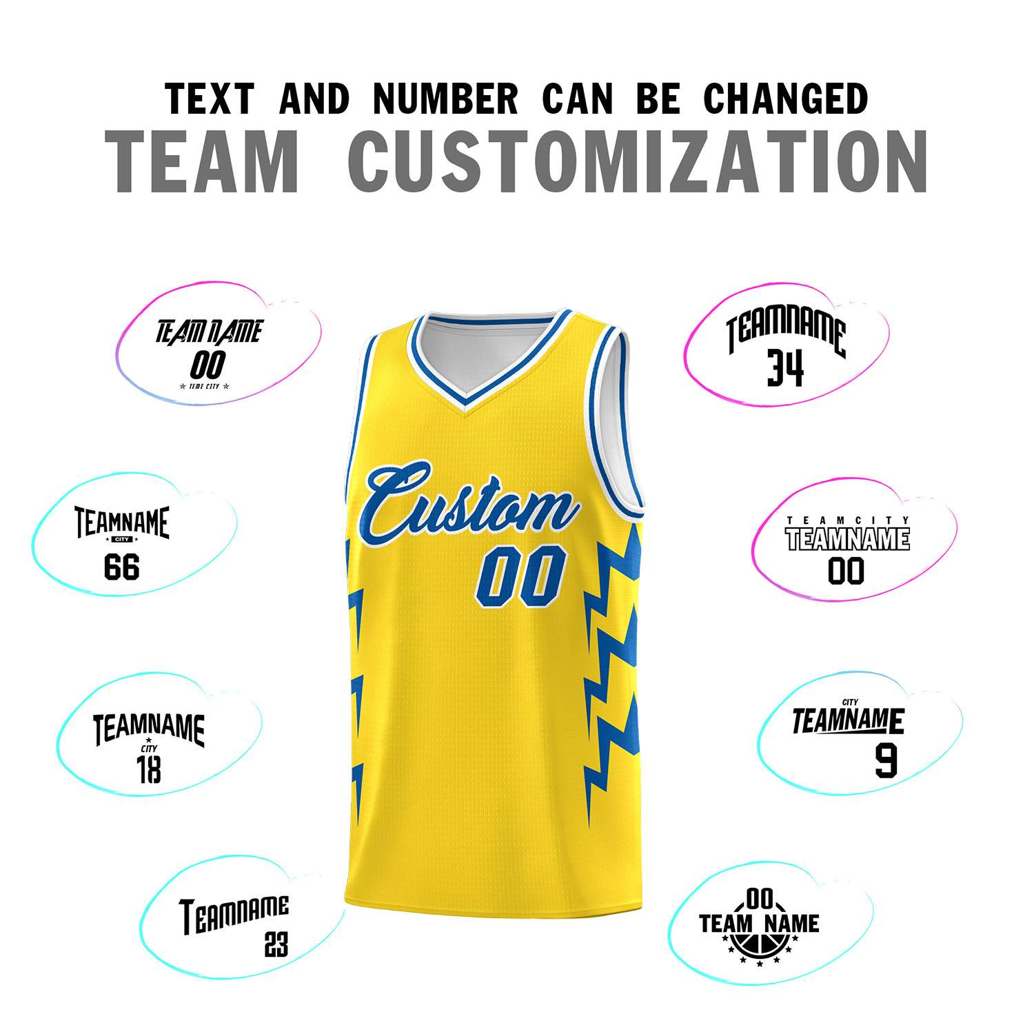 Custom Gold Side Lightning Pattern Sports Uniform Basketball Jersey|KXKSHOP