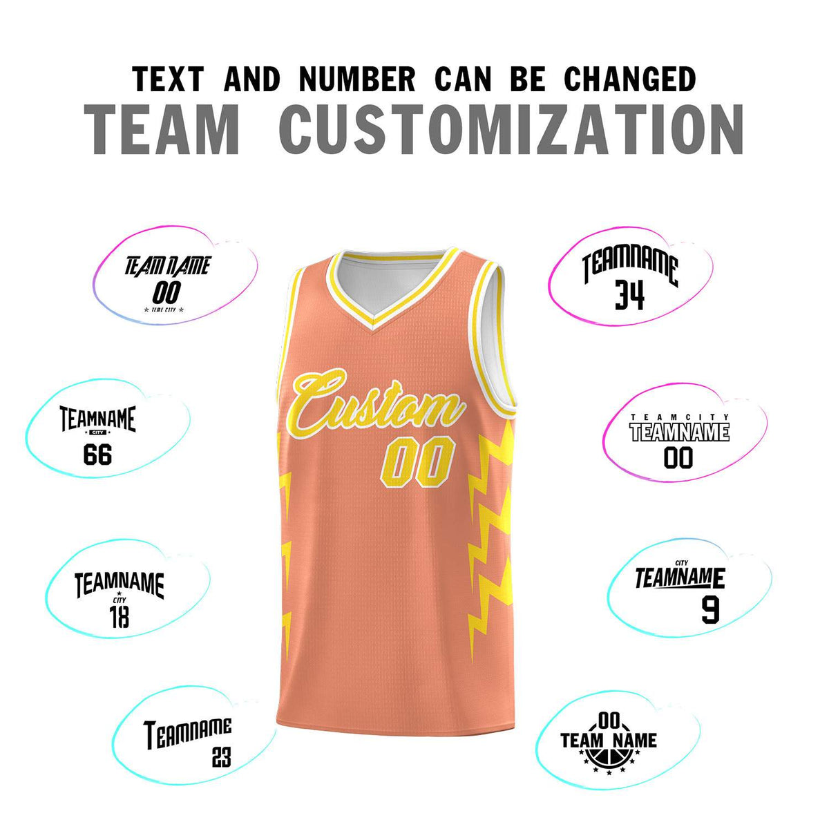 Custom Orange Side Lightning Pattern Sports Uniform Basketball Jersey|KXKSHOP