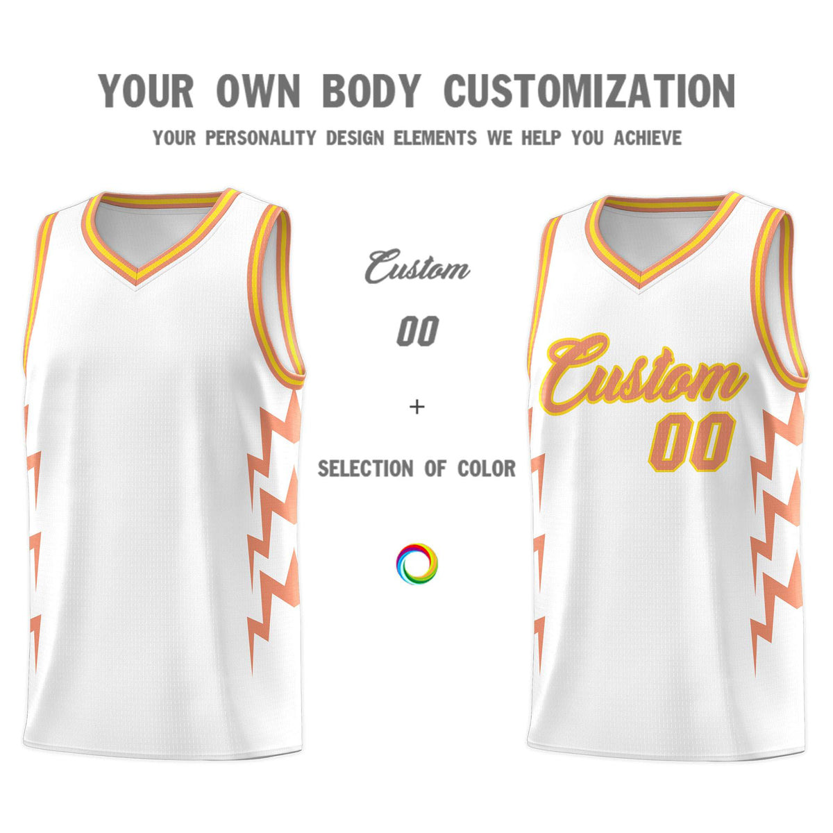 Custom White Side Lightning Pattern Sports Uniform Basketball Jersey|KXKSHOP