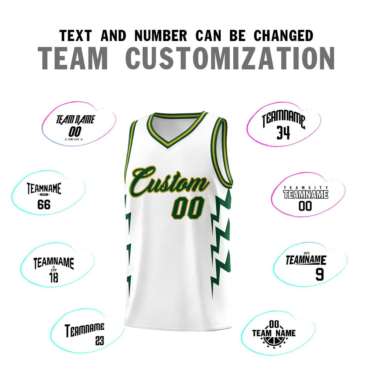 Custom White Side Lightning Pattern Sports Uniform Basketball Jersey|KXKSHOP