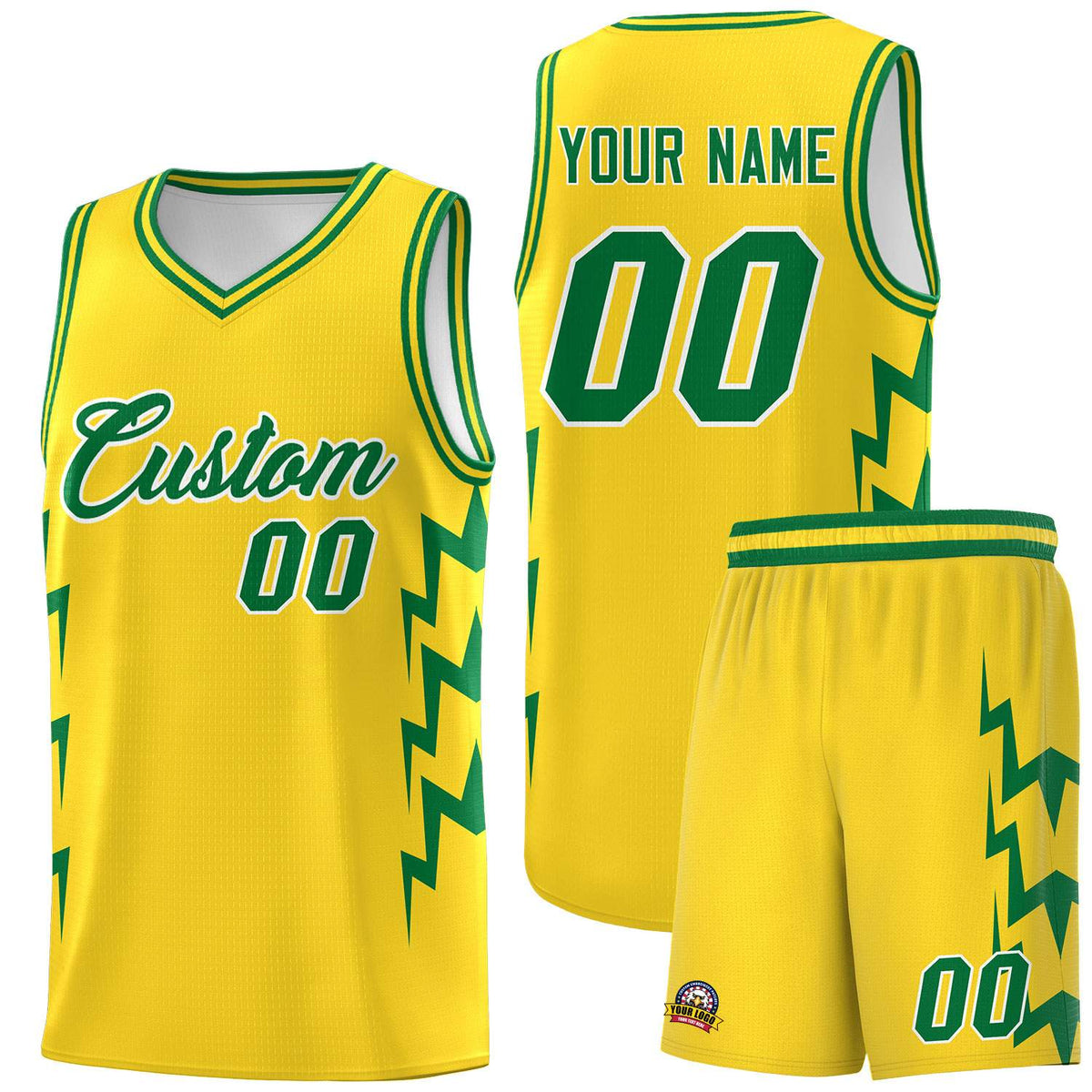 Custom Gold Side Lightning Pattern Sports Uniform Basketball Jersey|KXKSHOP