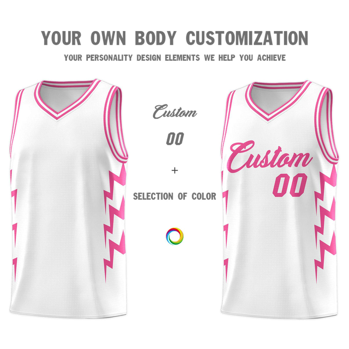 Custom White Side Lightning Pattern Sports Uniform Basketball Jersey|KXKSHOP