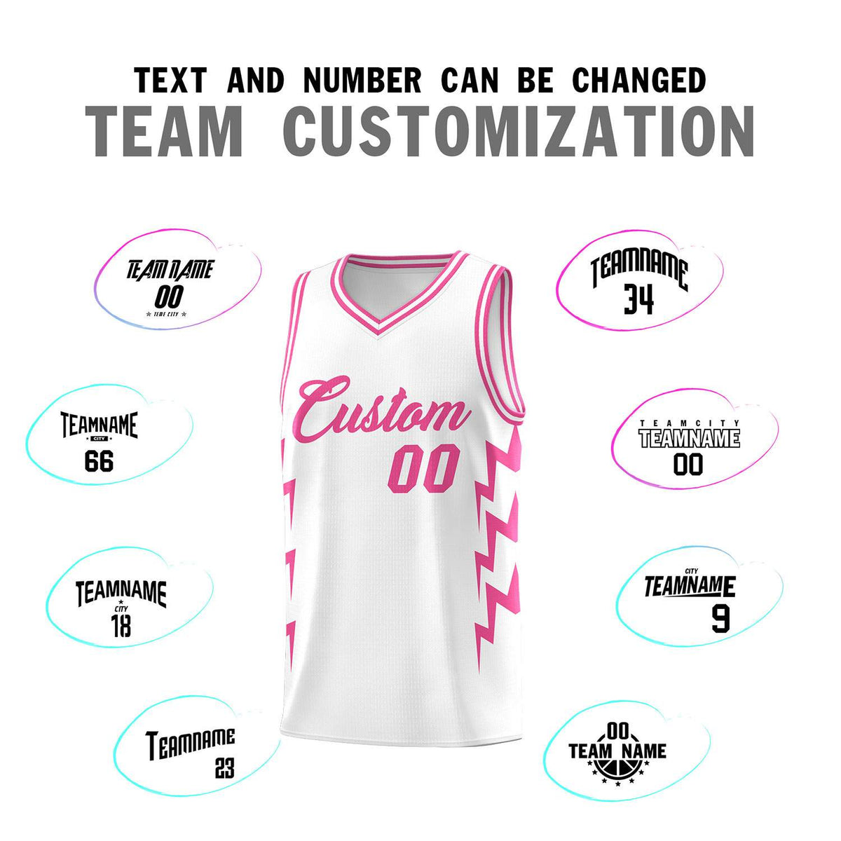 Custom White Side Lightning Pattern Sports Uniform Basketball Jersey|KXKSHOP