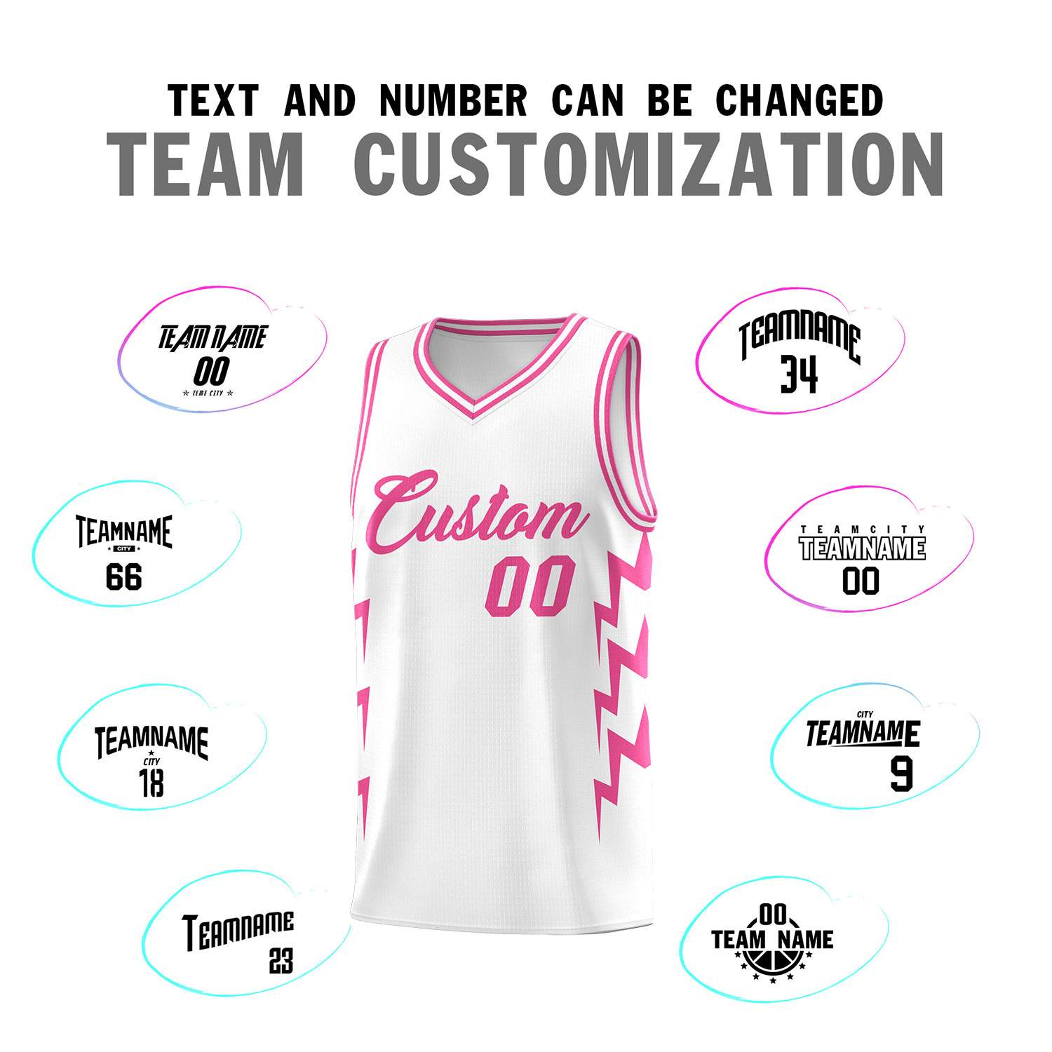 Custom White Side Lightning Pattern Sports Uniform Basketball Jersey|KXKSHOP