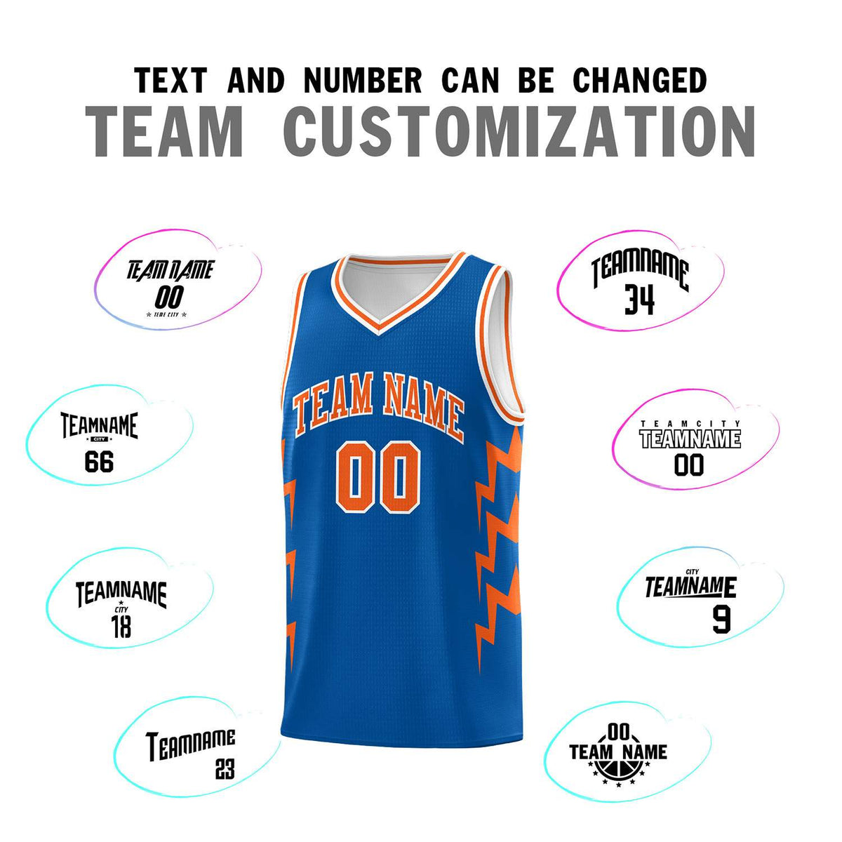 Custom Royal Side Lightning Pattern Sports Uniform Basketball Jersey|KXKSHOP
