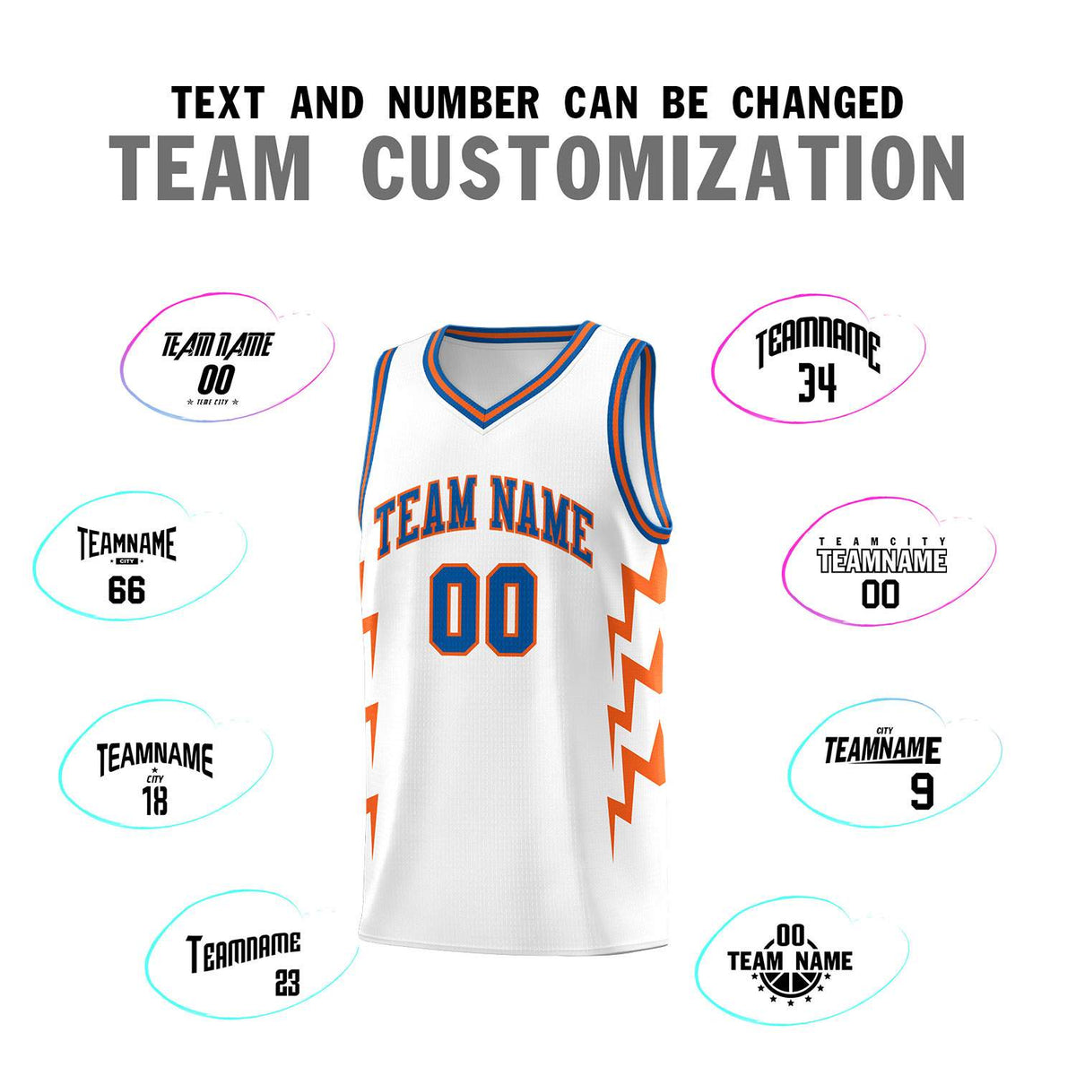 Custom White Side Lightning Pattern Sports Uniform Basketball Jersey|KXKSHOP