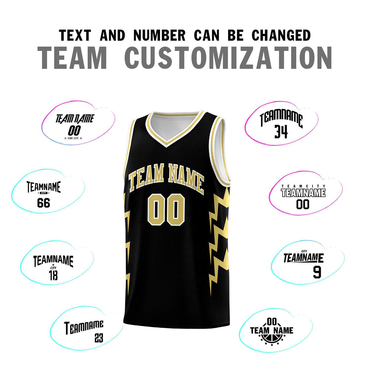 Custom Black Side Lightning Pattern Sports Uniform Basketball Jersey|KXKSHOP