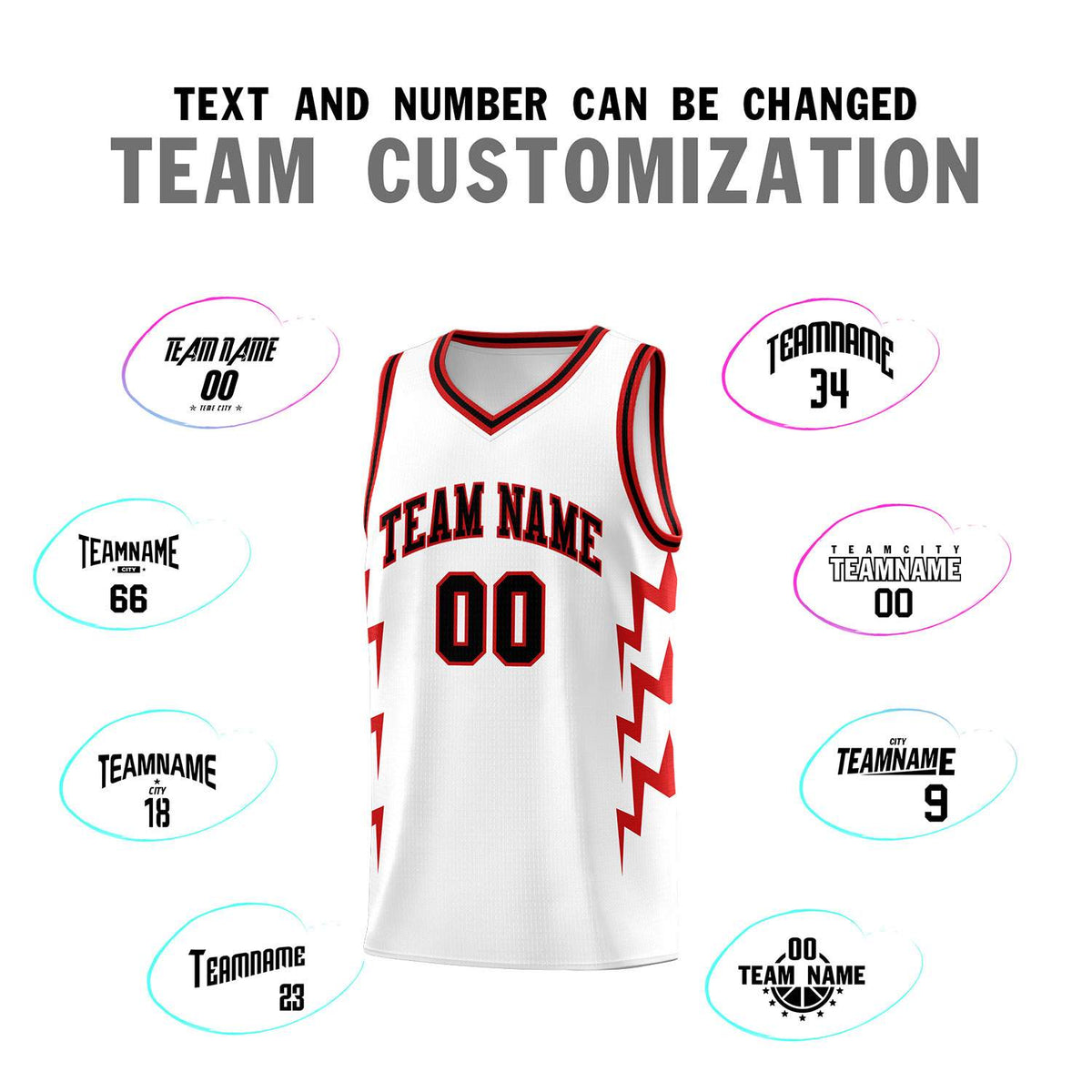 Custom White Side Lightning Pattern Sports Uniform Basketball Jersey|KXKSHOP
