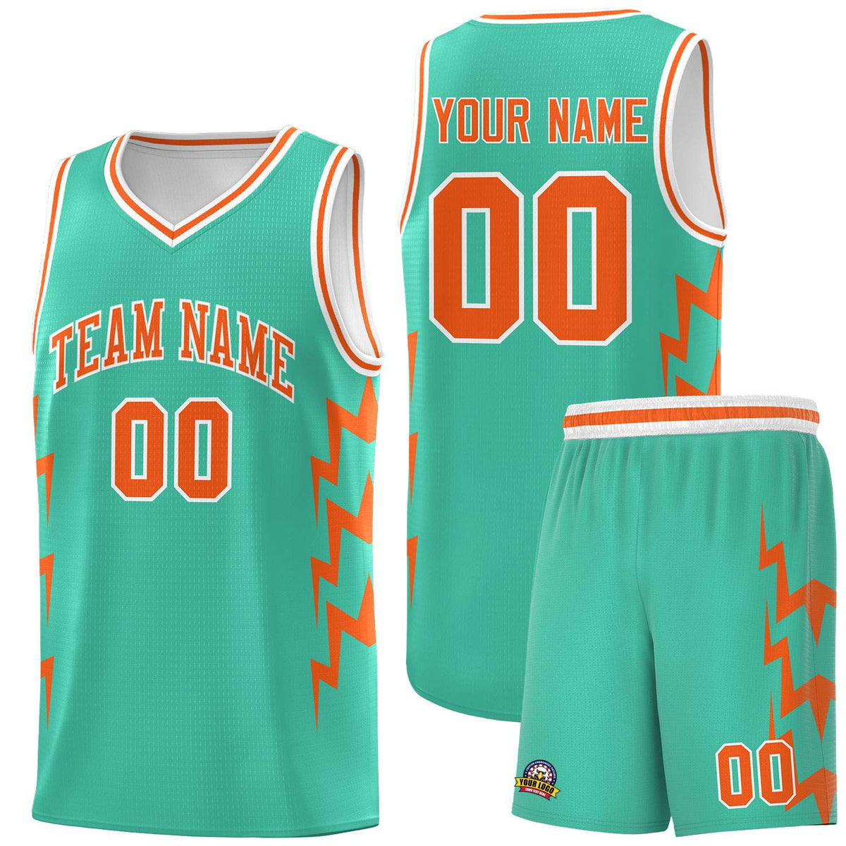 Custom Bright Green Side Lightning Pattern Sports Uniform Basketball Jersey|KXKSHOP