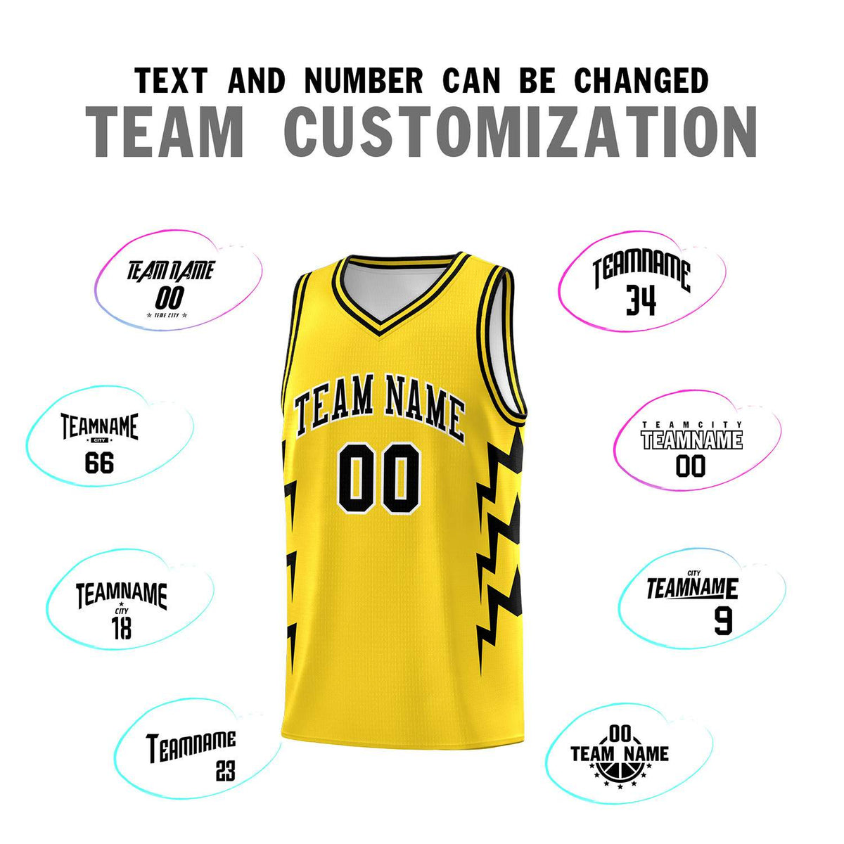 Custom Gold Side Lightning Pattern Sports Uniform Basketball Jersey|KXKSHOP