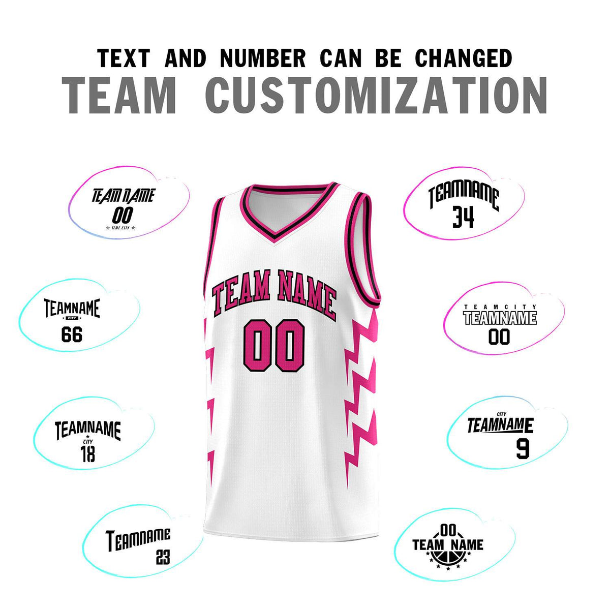 Custom White Side Lightning Pattern Sports Uniform Basketball Jersey|KXKSHOP