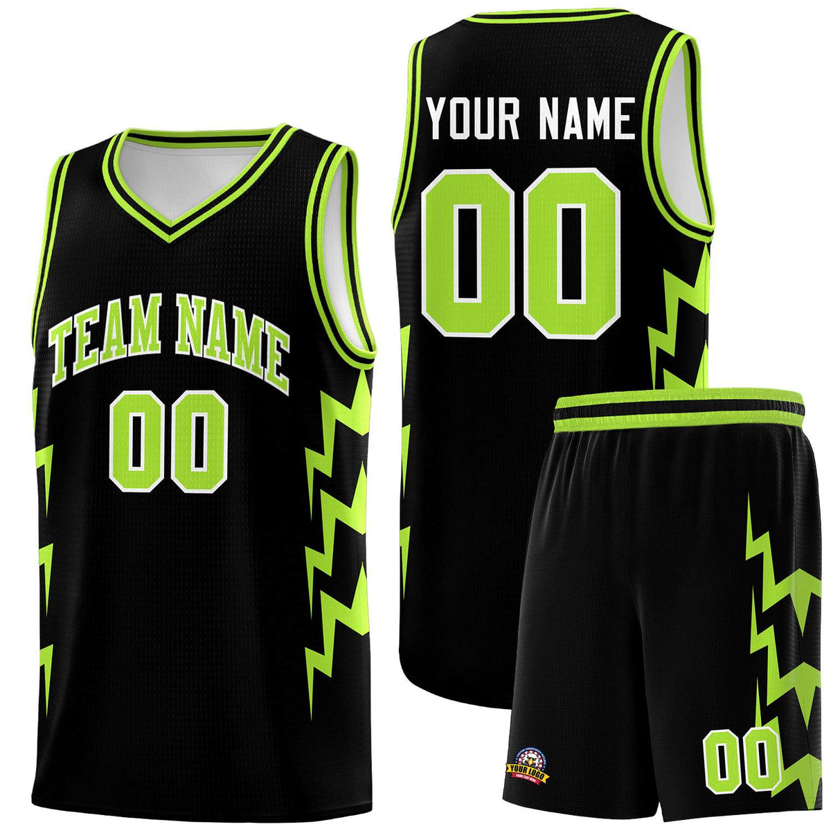 Custom Black Side Lightning Pattern Sports Uniform Basketball Jersey|KXKSHOP