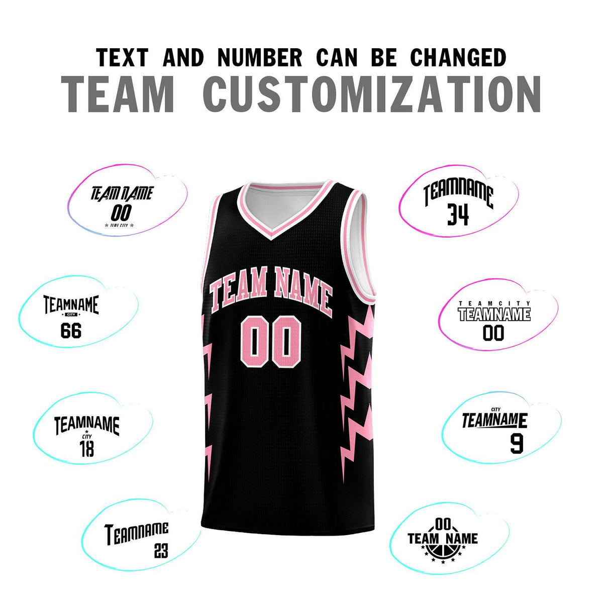 Custom Black Side Lightning Pattern Sports Uniform Basketball Jersey|KXKSHOP