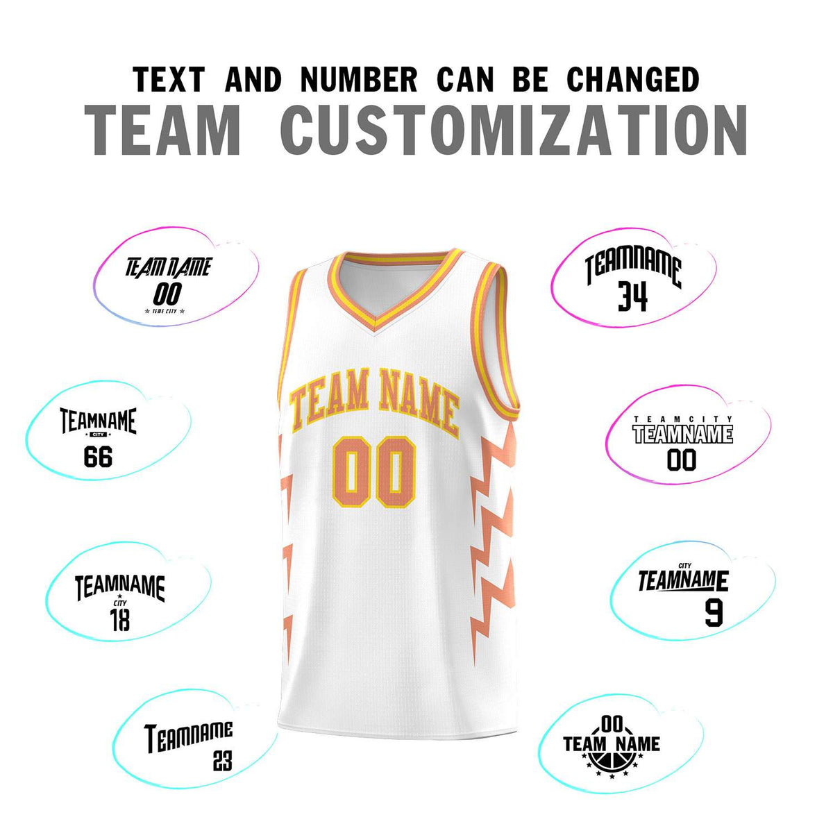 Custom White Side Lightning Pattern Sports Uniform Basketball Jersey|KXKSHOP