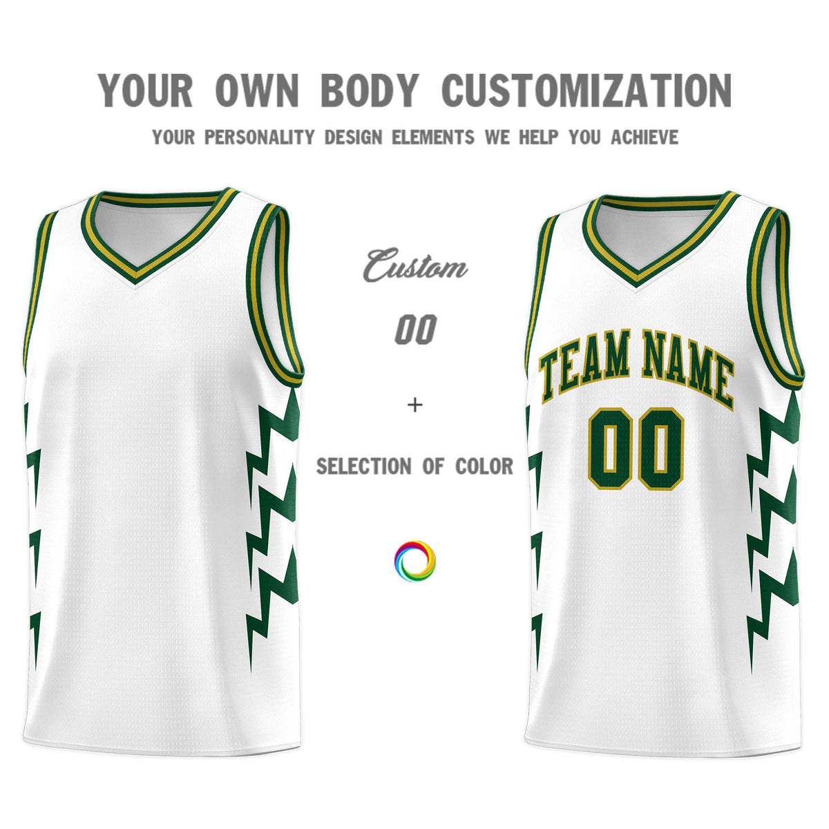 Custom White Side Lightning Pattern Sports Uniform Basketball Jersey|KXKSHOP