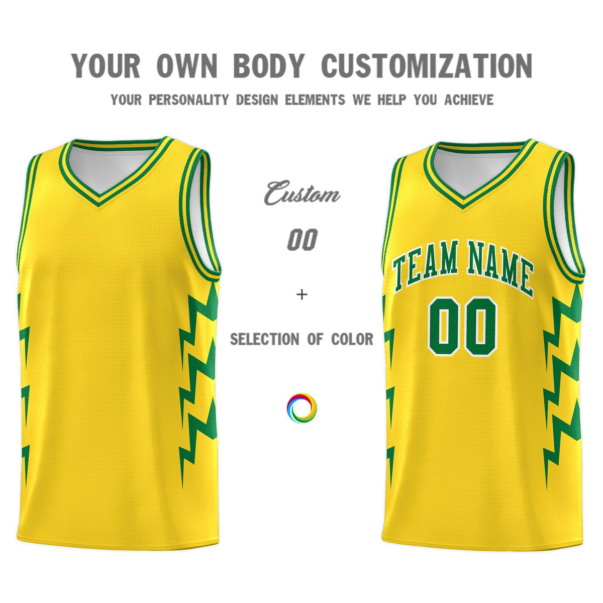 Custom Gold Side Lightning Pattern Sports Uniform Basketball Jersey|KXKSHOP