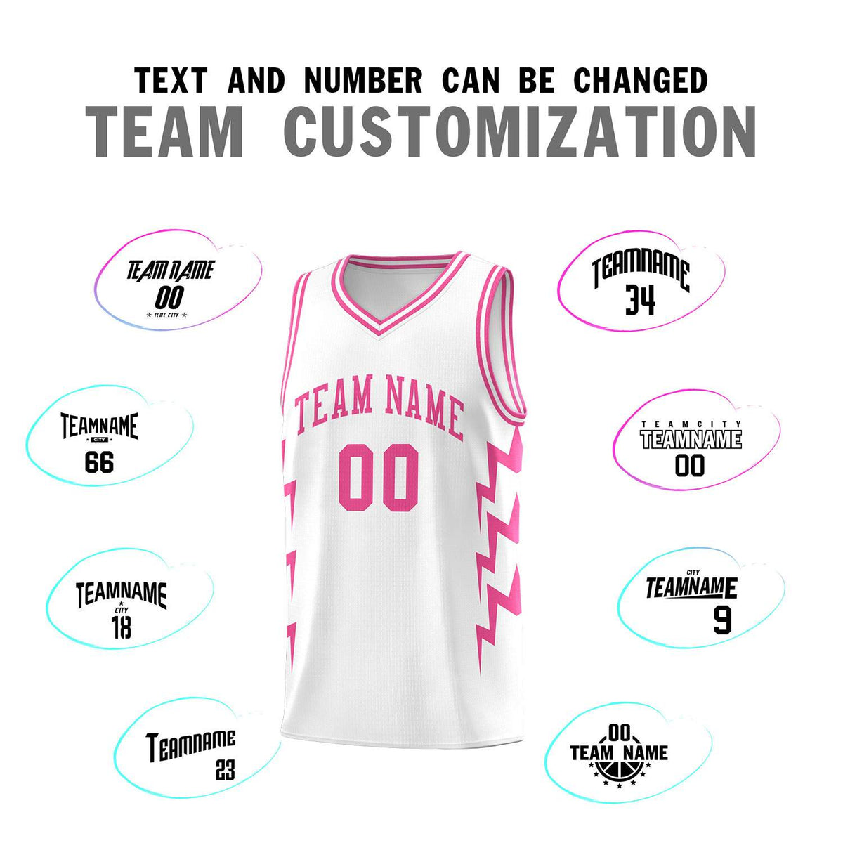 Custom White Side Lightning Pattern Sports Uniform Basketball Jersey|KXKSHOP