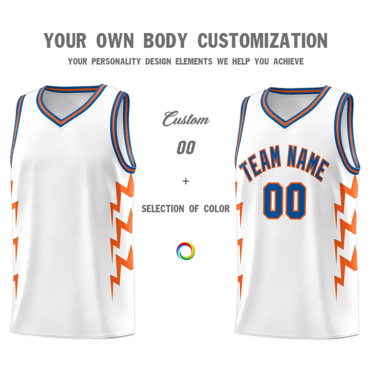 Custom White Side Lightning Pattern Sports Uniform Basketball Jersey|KXKSHOP
